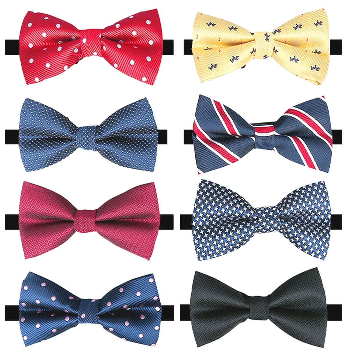 BASHElegant Pre-tied Bow ties Formal Tuxedo Bowtie Set with Adjustable Neck Band,Gift Idea For Men And Boys(5/8/10Pcs)