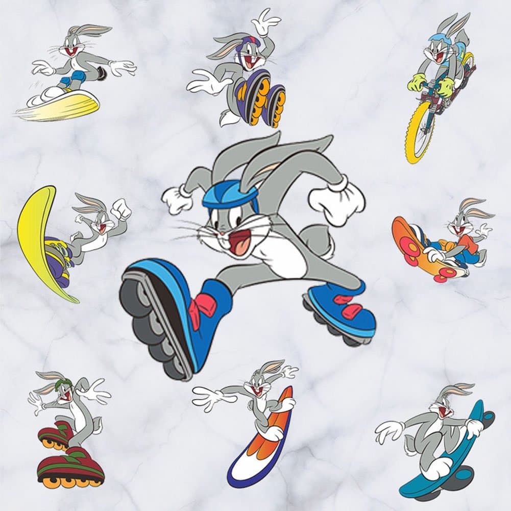Fangeplus(TM DIY Removable Cartoon Rabbit Bugs Bunny Art Mural Vinyl Waterproof Wall Stickers Kids Room Decor Nursery Decal Sticker Wallpaper 23.6''x17.7''