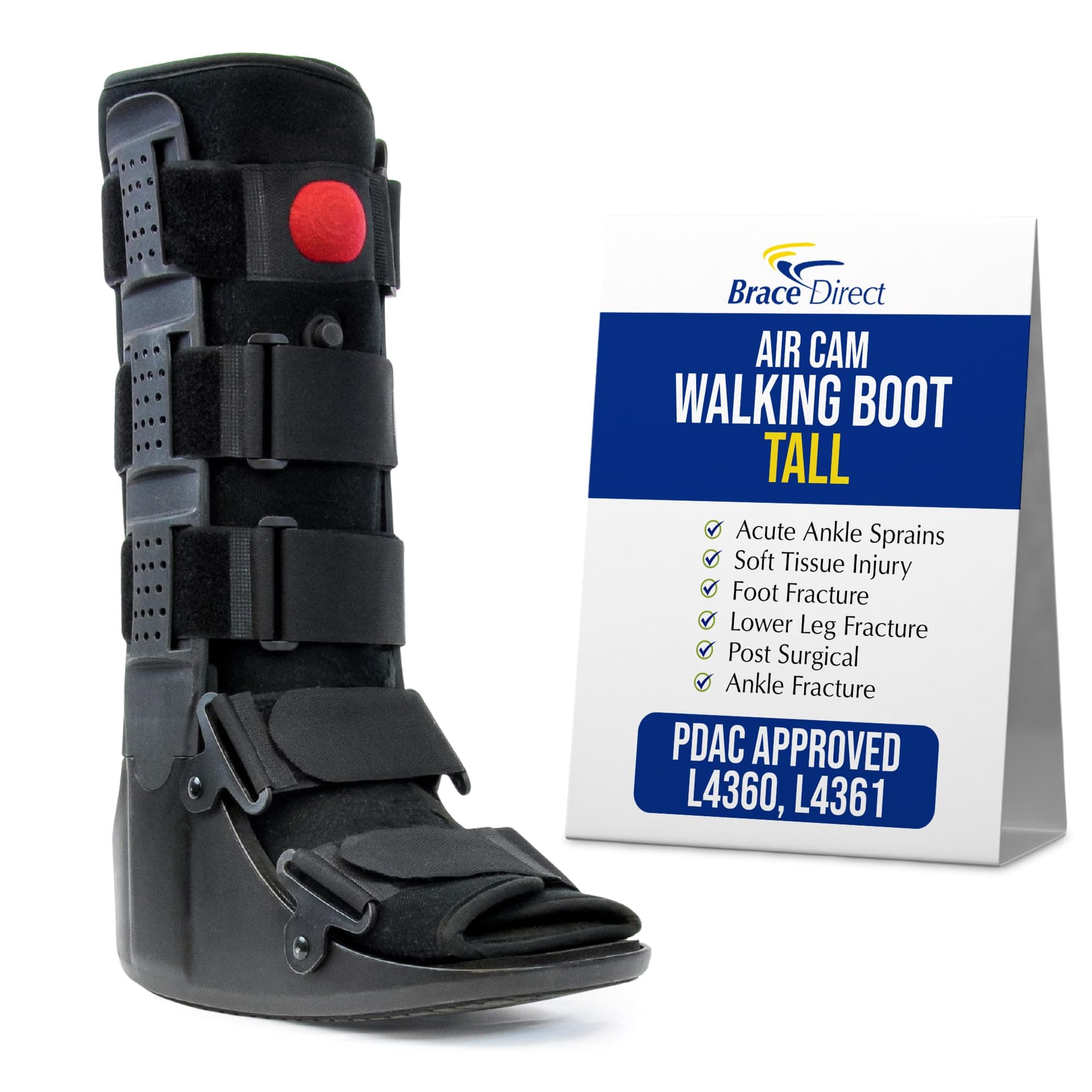 Air CAM Walker Fracture Boot – Tall Orthopedic Walking Boot for Foot Fractures, Ankle Sprains & Post-Op Recovery with Air Pump System (Size S Men’s 6–8.5 / Women’s 7.5–9.5)