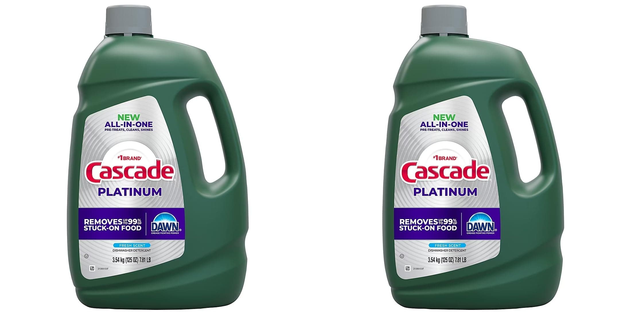 Cascade Platinum Dishwashing Liquid Gel - Fresh Scent, 125 oz. (2 Pack)
