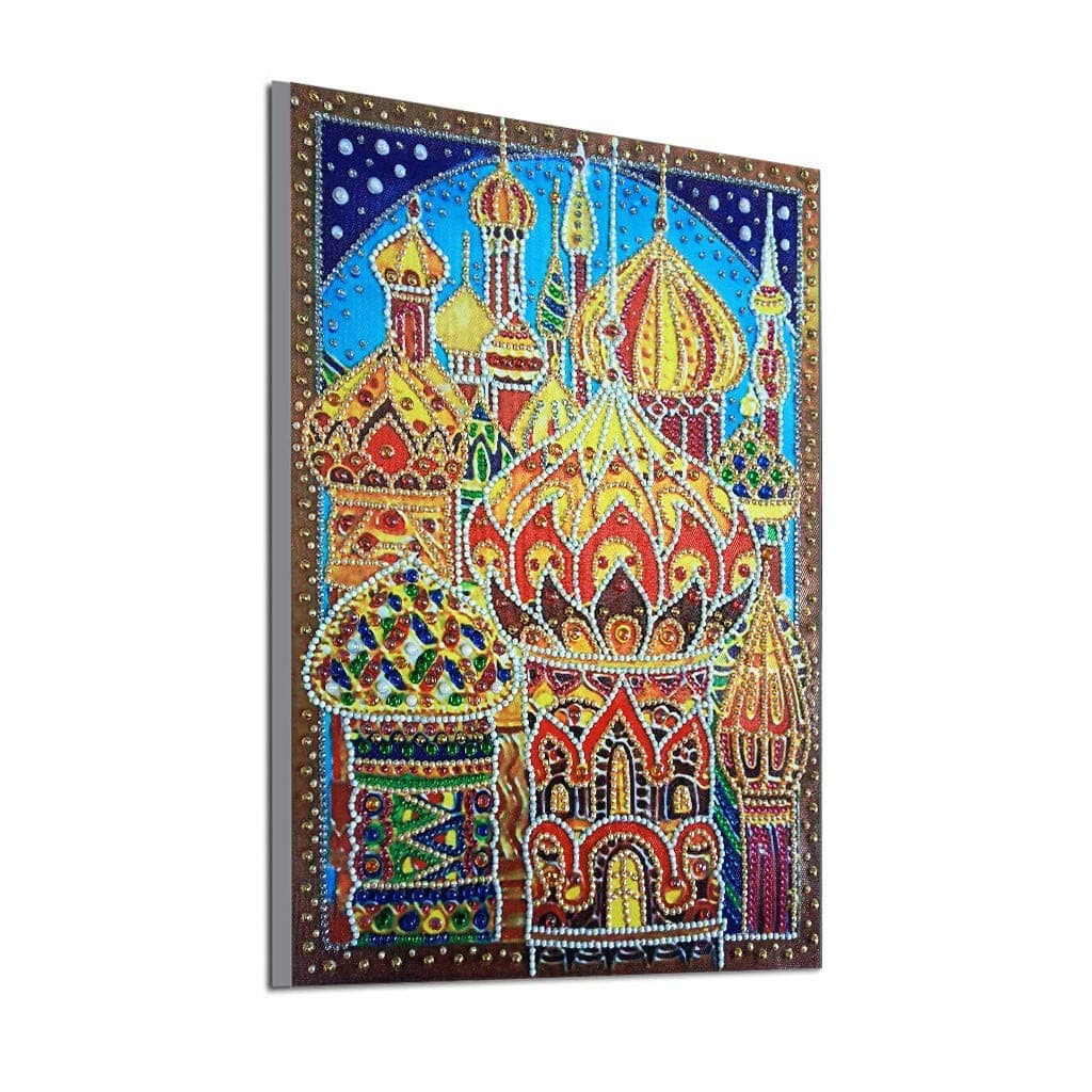 FENSIN 5D DIY Three-Dimensional Full Resin Diamond Cross Stitch Embroidery Shaped Drill Islamic Dome Architecture Decoration Painting