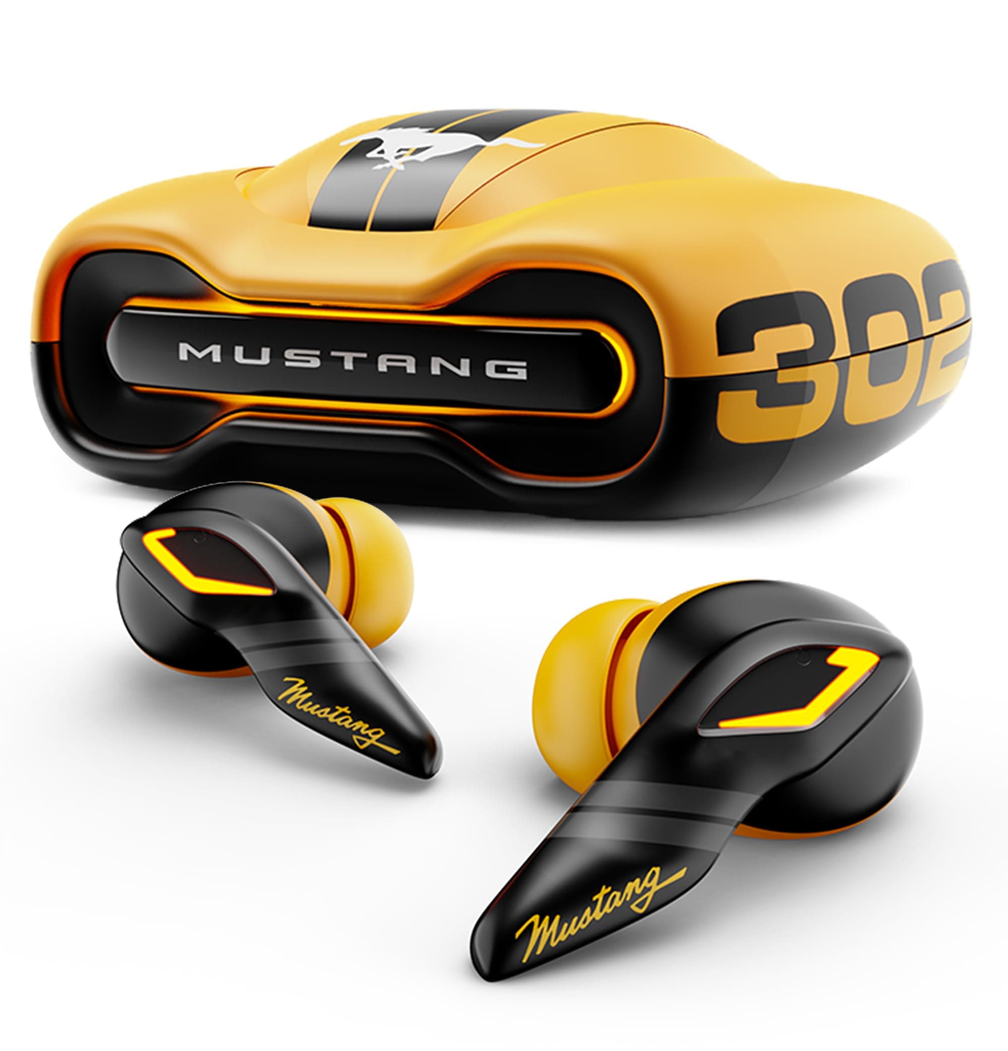 Mustang Torq 60h Wireless Earbuds, App, Quad Mic ENC, 45ms Latency, 13mm, LED
