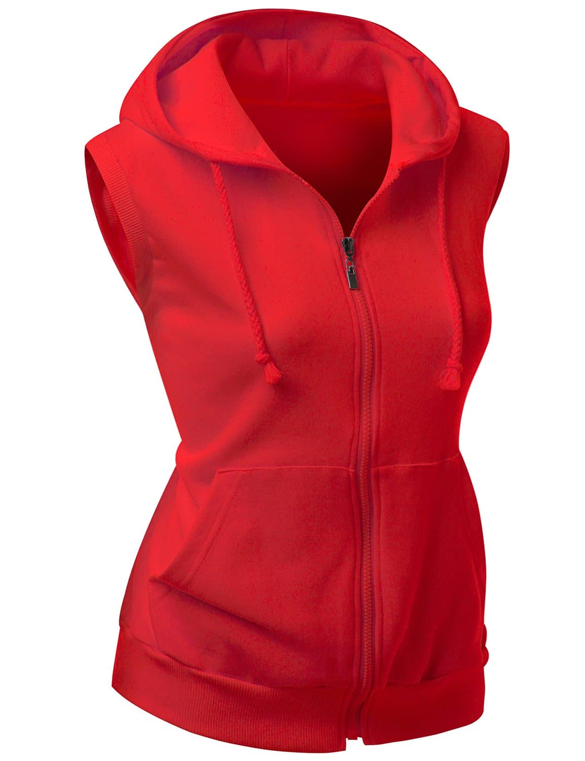 XprilWomens Cotton Zip Up Hoodie Vest