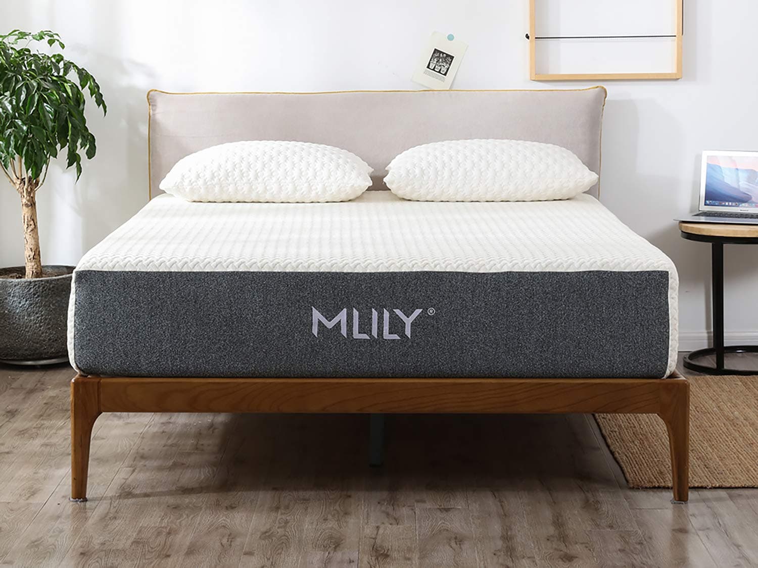MLILY Fusion Ortho 10.5 Inch King Memory Foam Hybrid Mattress Firm,Gel Infused for Cool Sleep and Spinal Support,Made in USA,CertiPUR-US Certified,Bed in a Box,76"x80"x10.5"