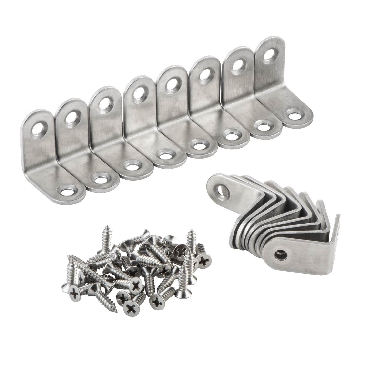 16 Packs L Bracket 30 x 30mm Corner Braces,YMAISS Stainless Steel Joint Right Angle Shelf Support Bracket with Screws