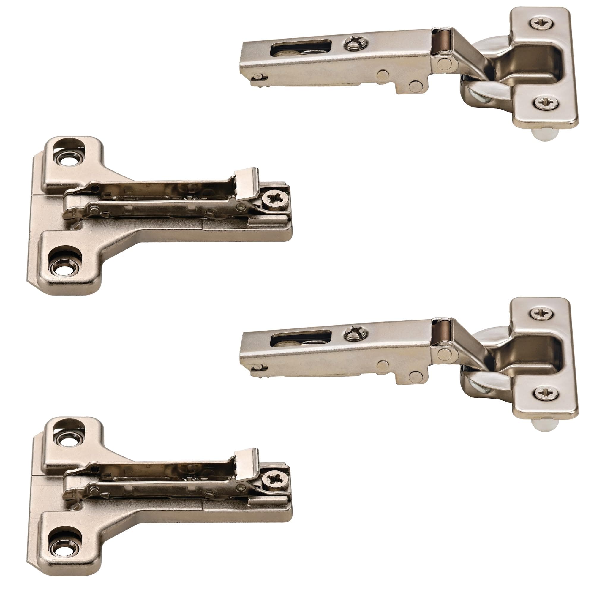 2 European Face Frame Hinges C2P6A with Face Frame Clip On Adapter Plates