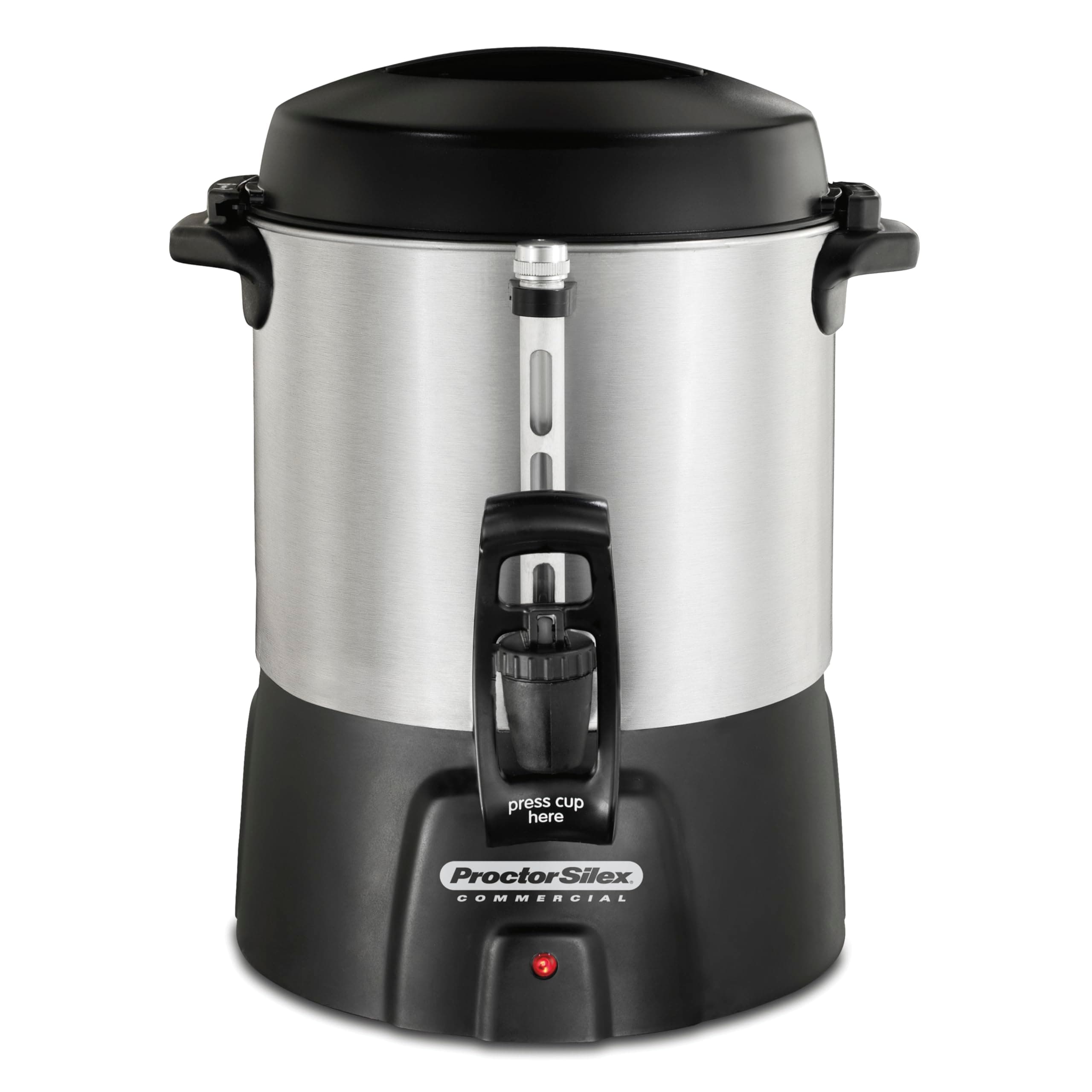 45040R Brushed Aluminum Coffee Urn, 40 Cup Capacity, Fast Brewing, One-Hand Dispensing, Dual Heaters, Commercially Rated, NSF Listed