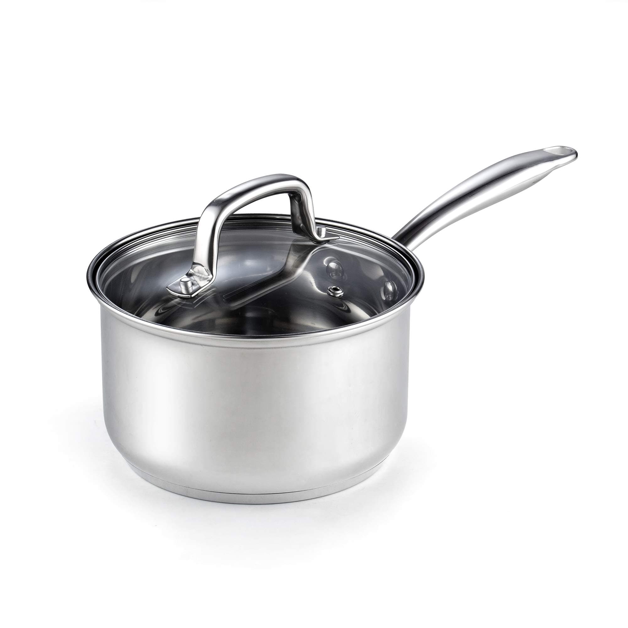 Cook N Home 2608 Lid 3-Quart Stainless Steel Saucepan, Silver