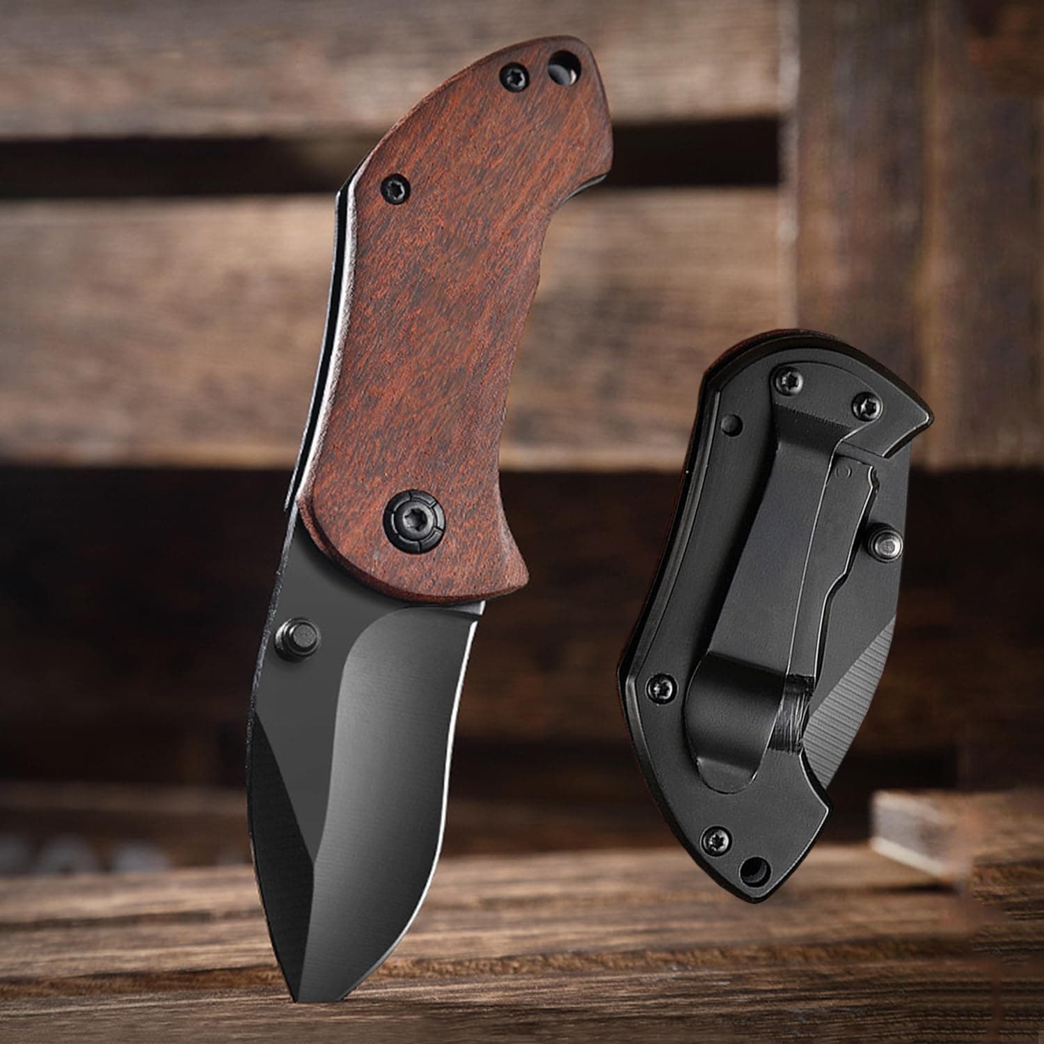 Keychain Knife, Pocket Knife for Men, Folding Knifes with Clip, Small Box Cutter Knife, EDC Folding Pocket Knives for Outdoor Camping, Gifts for Dad