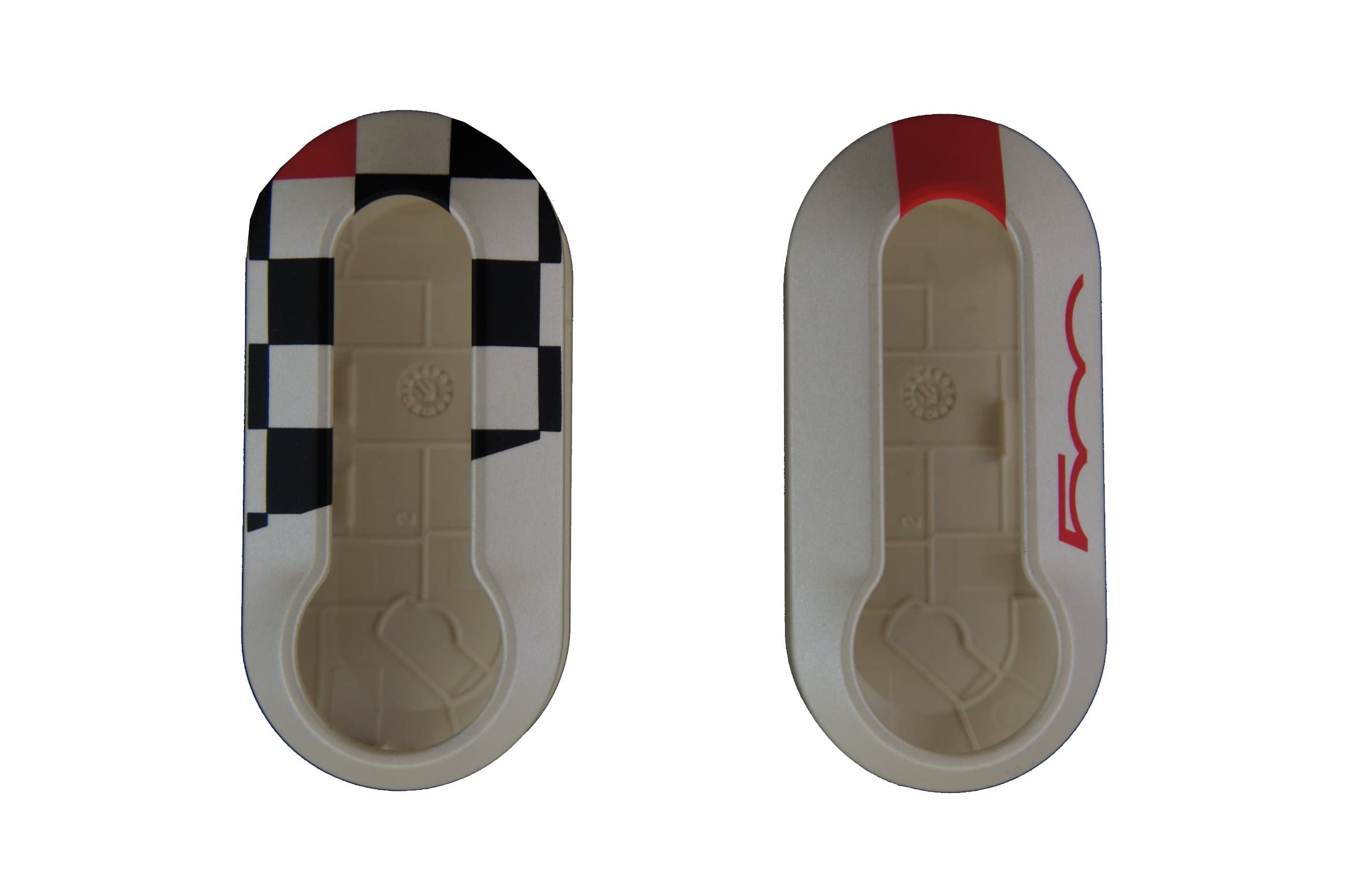 Genuine Fiat Accessories 82212675 Fiat 500 Logo (1) and Checker (1) Key Cover for Fiat 500/500C