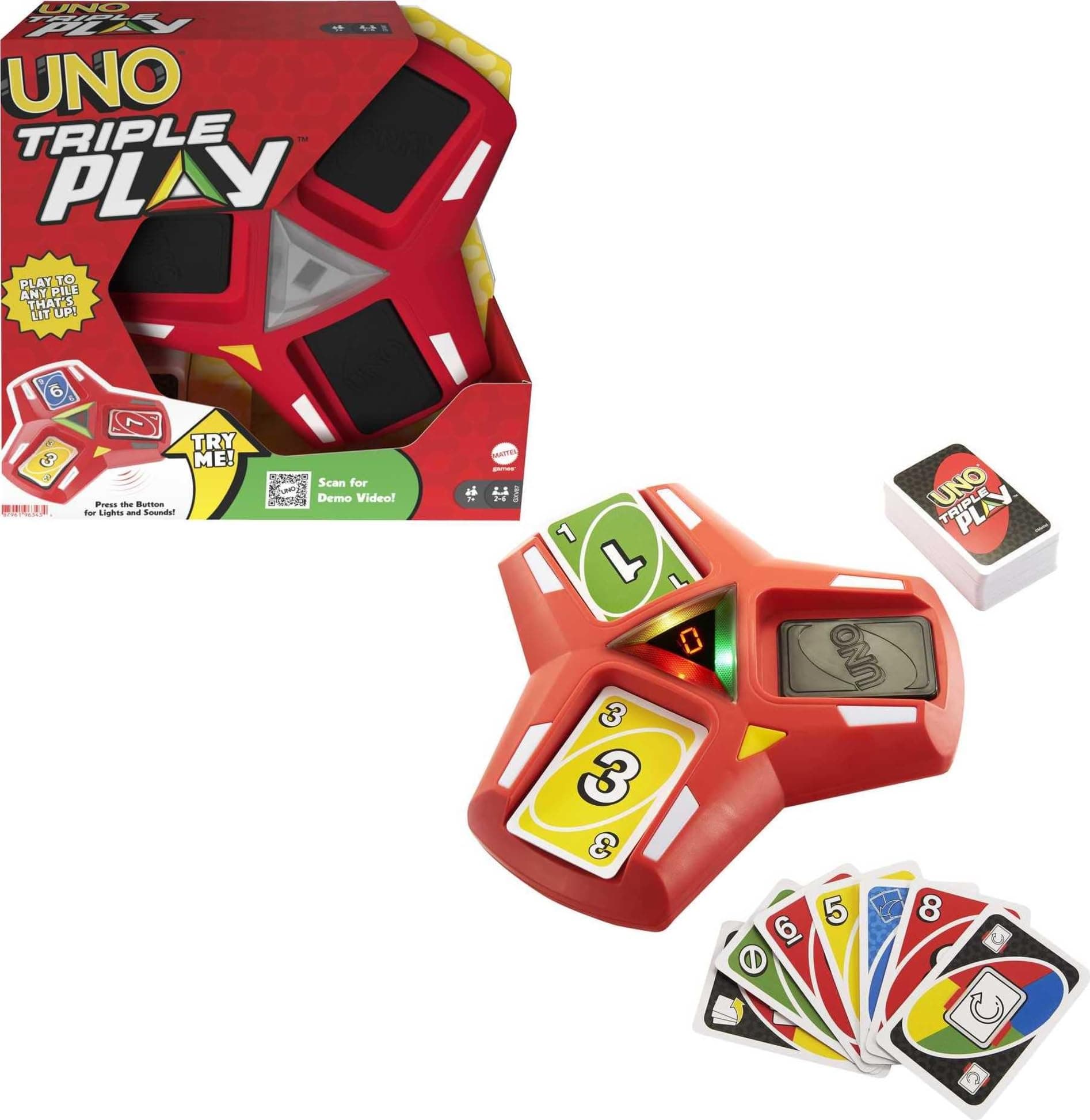 MTTGXV87 UNO Triple Play Card Game