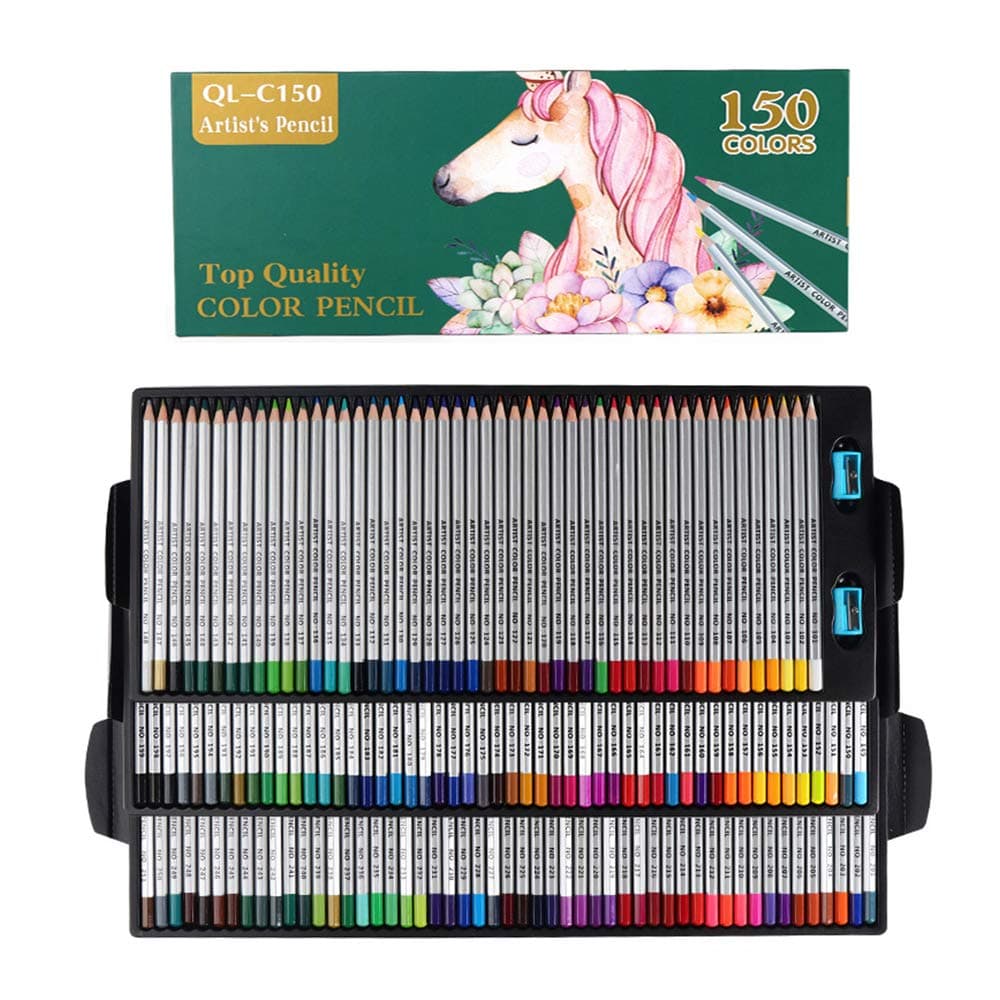 Colored Pencils for Adults-150 Color Pencils Set Professional Art Drawing Artist Coloring Pencils,Pencil Sharpeners