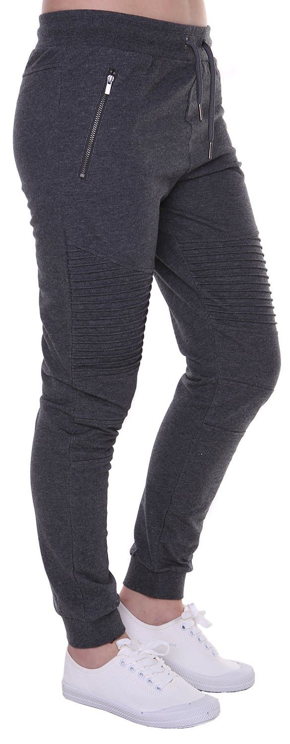 Women's Biker Jogger Pants With Casual Comfortable Slim-Fit Made by Cotton Terry Durable and Fexible For Jogger, Marengo, Medium