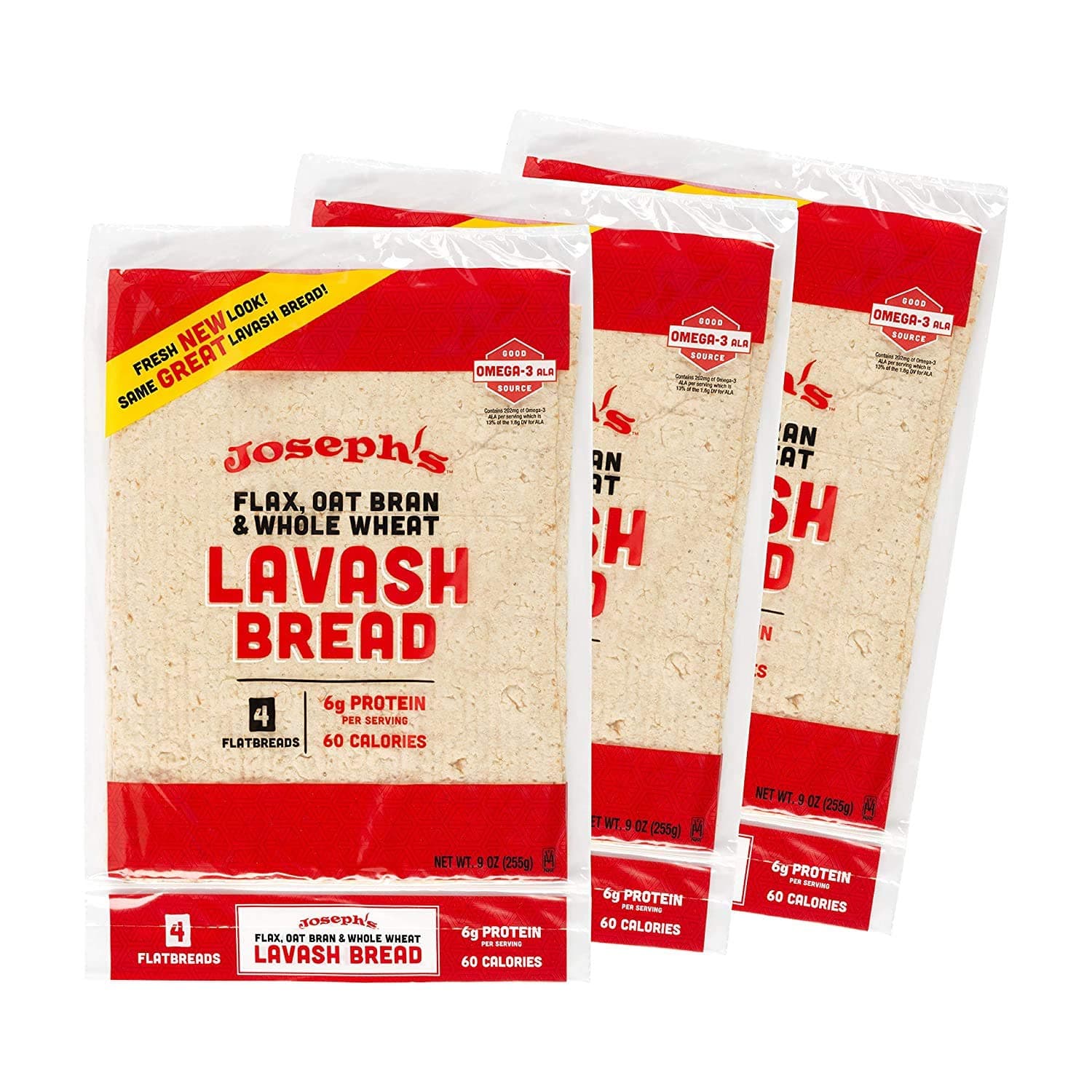 Joseph's Low Carb Flax, Oat Bran & Whole Wheat Lavash Bread (3-Pack)