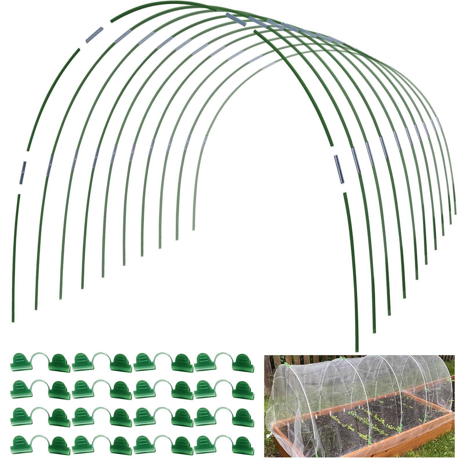 MAXPACE Greenhouse Hoops DIY for 3 Feet Growth Tunnels and Up, Rust Free Fiberglass Support Hoop Frame for Garden Fabric, DIY Plant Support Garden Stake, Gardening Supplies, 50 Pcs