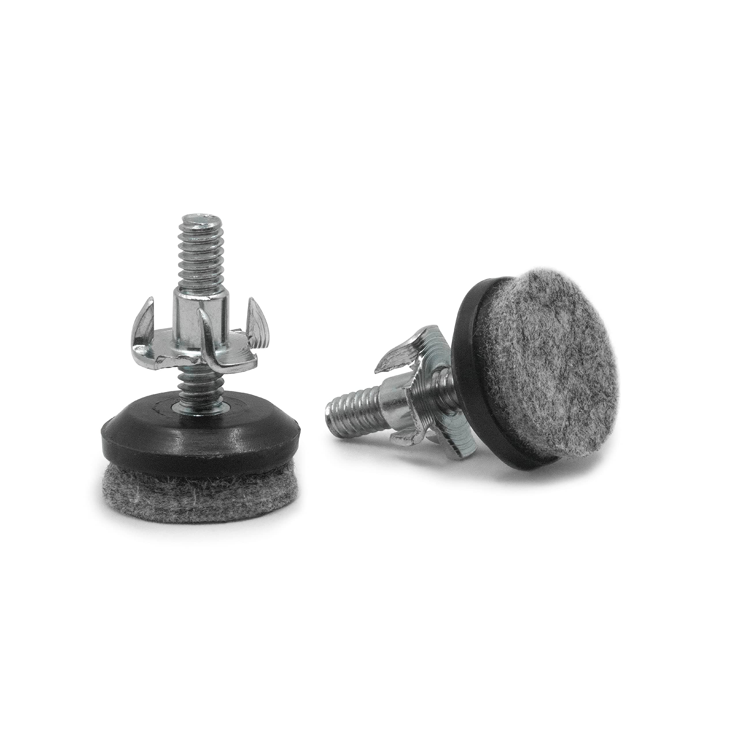 Chair Levelers - 16 Pack - Adjusting Felt Pads for Chair Legs and Furniture - Table Leveling Feet - 1/4-20 Adjustable Furniture Foot with t-nut and Instructions