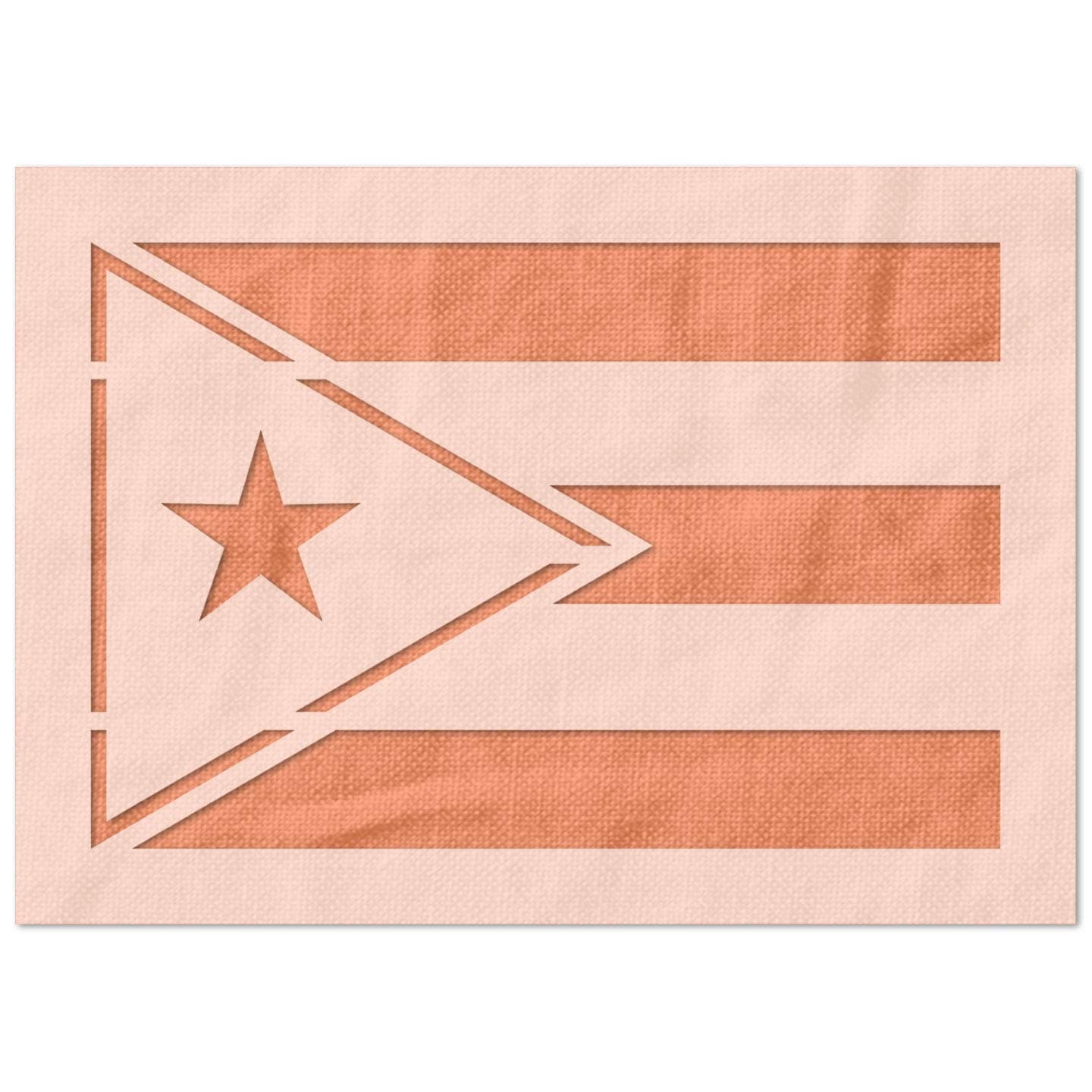 Stencil Stop Puerto Rico Flag Short Stencil - Reusable for DIY Projects, Painting, Drawing, Crafts - 14 Mil Mylar Plastic (2 x 1.33 inches)