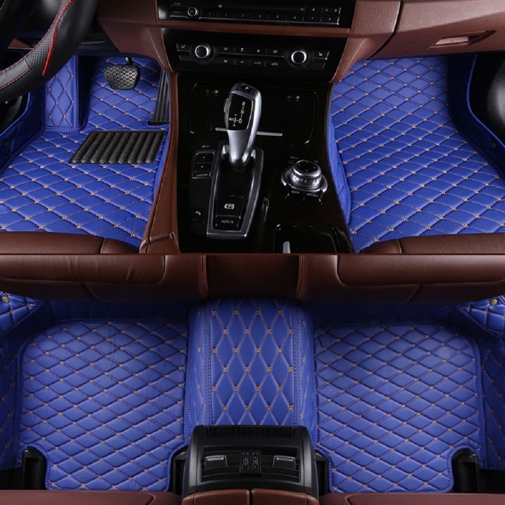 ALANO Car Floor Mat, Custom Fit Luxury Leather Waterproof 3D Full Coverage Honda Civic Mats 2016-2017 Blue