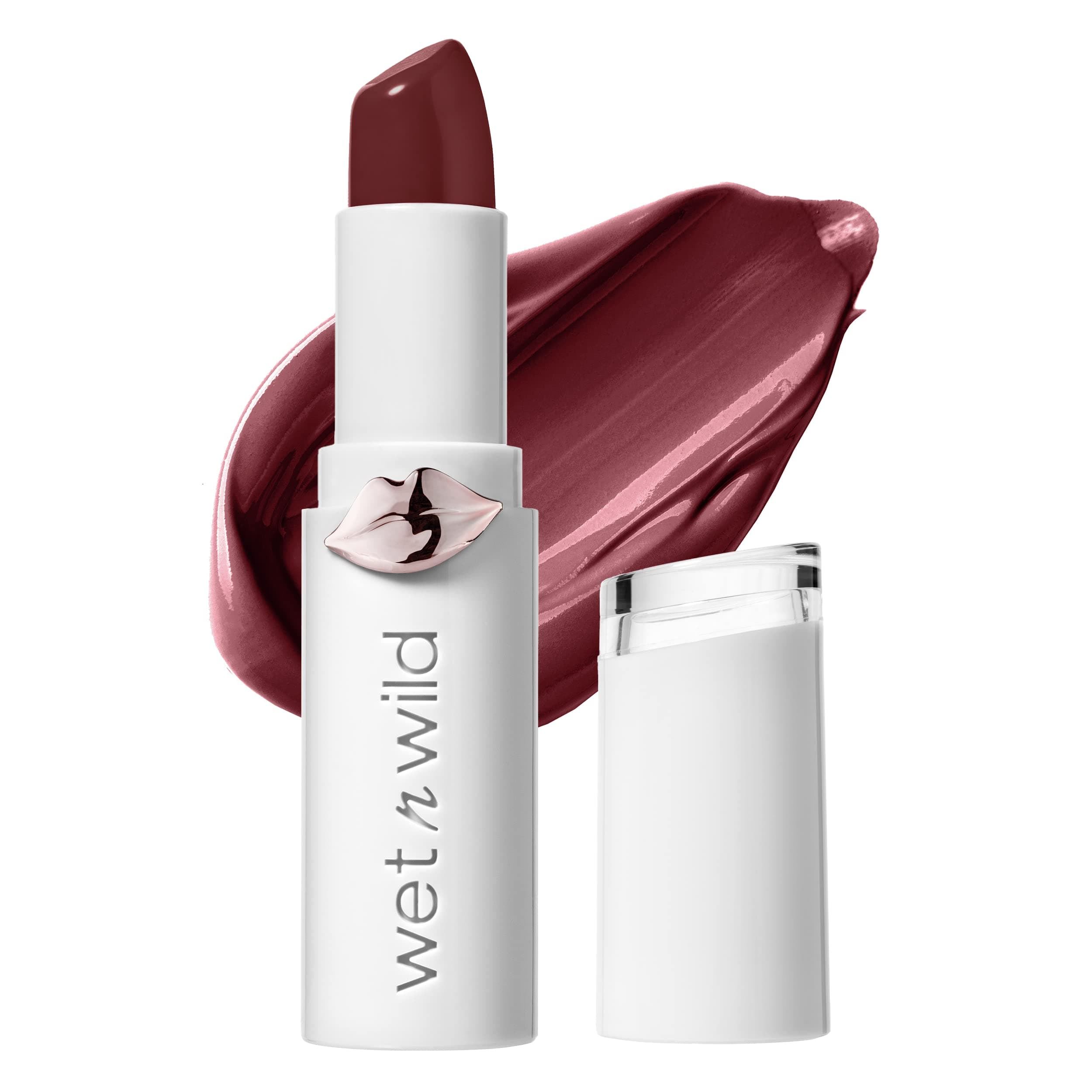 Wet n Wild Lipstick By Mega Last High-Shine Lipstick Lip Color Makeup, Red Raining Rubies