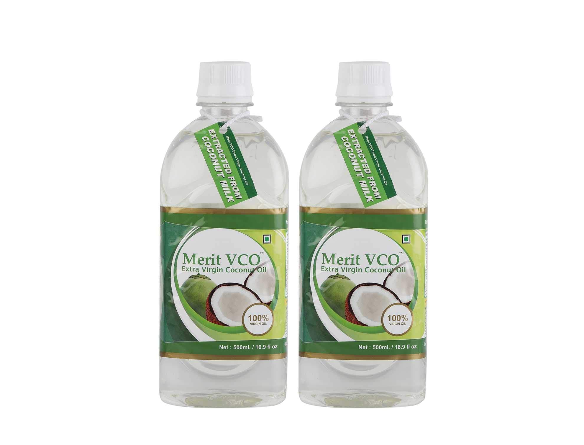 Extra Virgin Coconut Oil - Pack of 2 (500 Ml Each) | 100% Pure, Edible Grade | For Cooking, Skin & Hair Health, Oil Pulling
