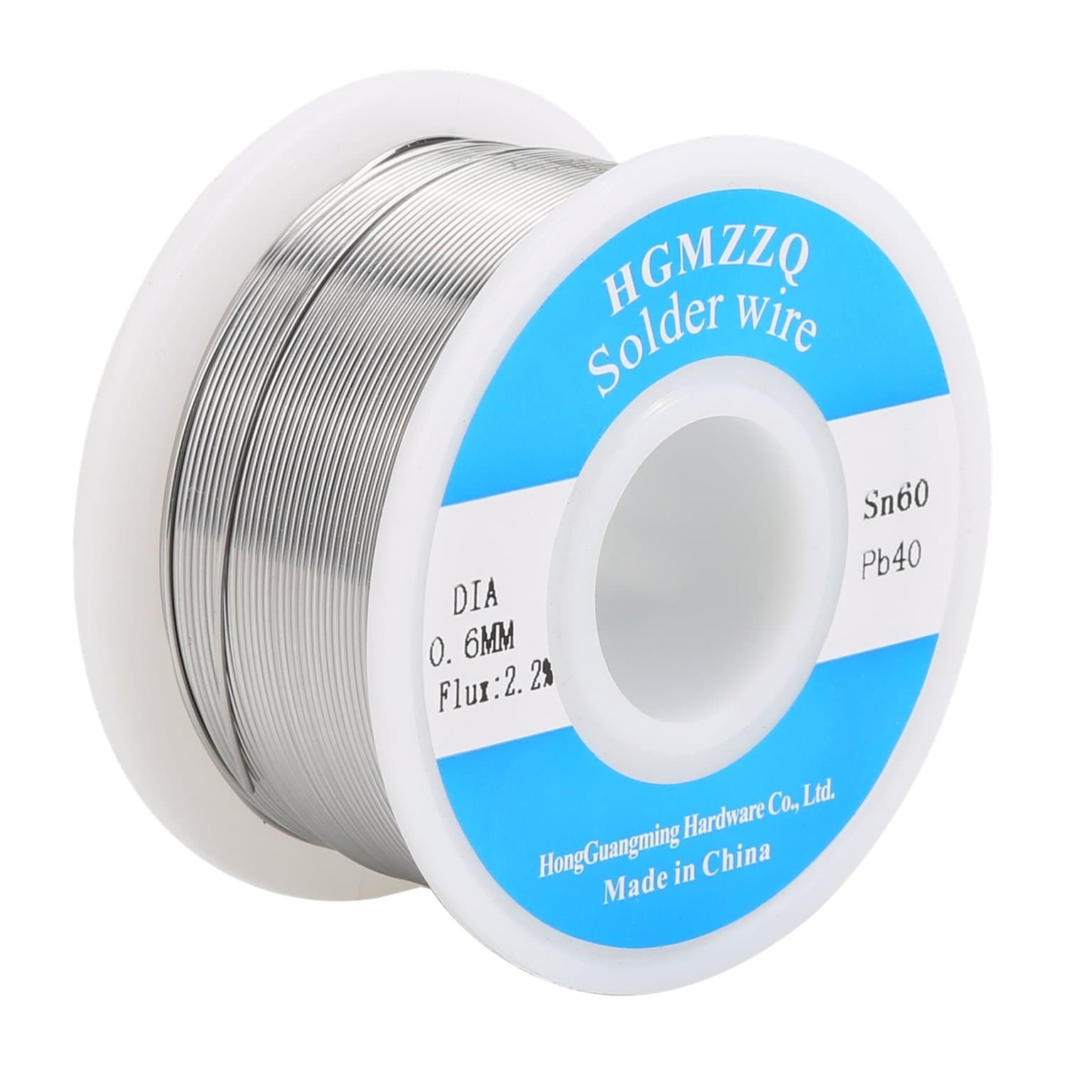 60/40 Tin Lead Solder Wire with Rosin for Electrical Soldering 0.023 inch-0.22lbs(0.6mm-100g)