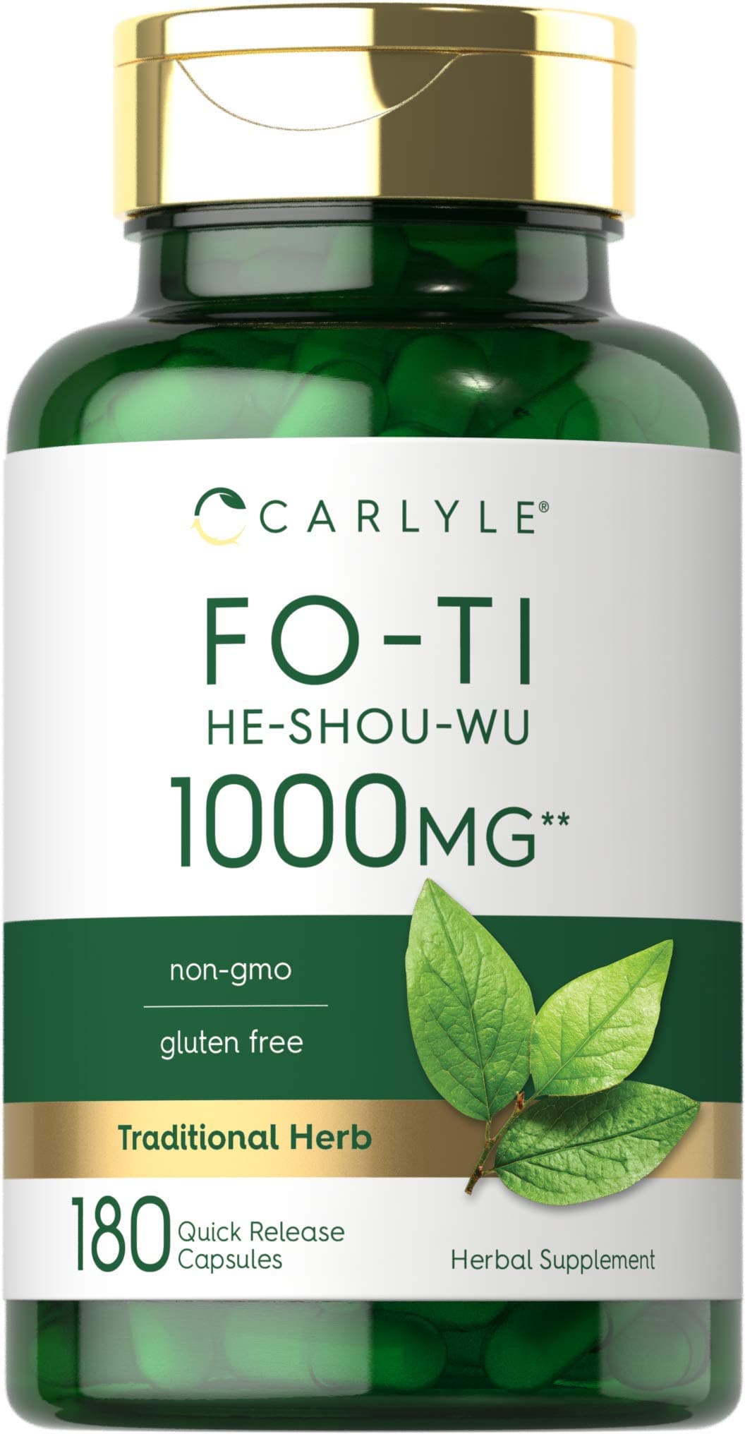 Carlyle Fo-Ti Root 1000 mg 180 Capsules High Strength He-Shou-Wu Non-GMO, Gluten Free