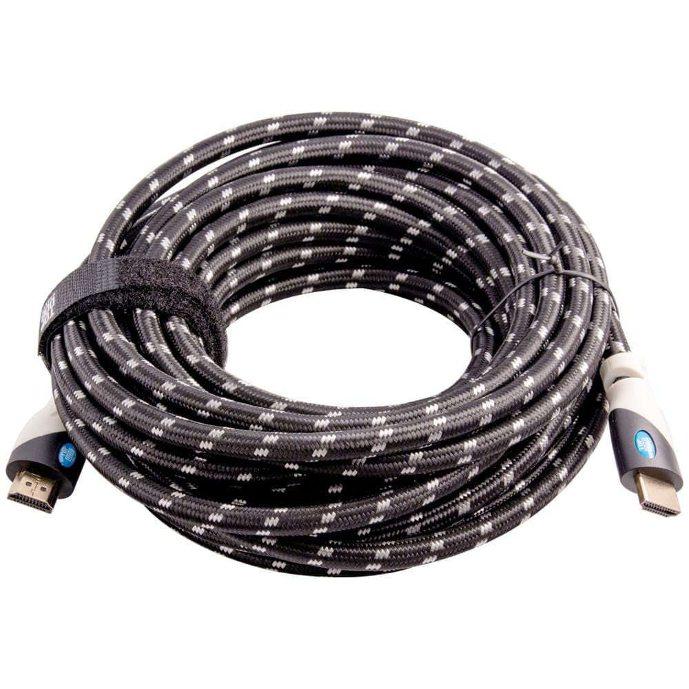 Top Dog Cables - TD-05PW- Gold Premium 30' High Speed HDMI Cable with Ethernet - Black/White - 3D HD PS3 4 XBOX One 360 DVD TV Blu Ray