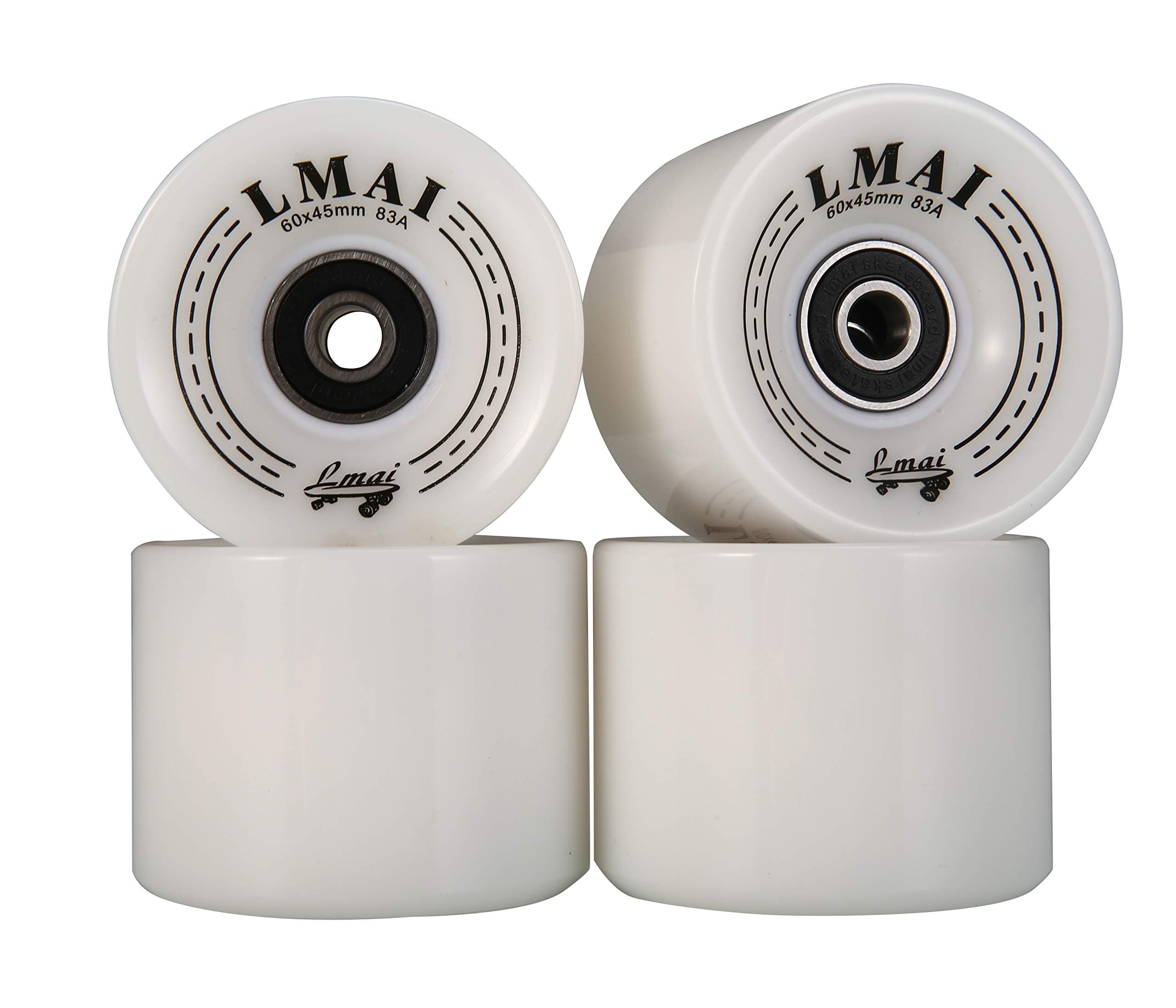 A Set of 4 Pro Skateboard Wheels 60mm 83A Black +ABEC 9+ Spacers