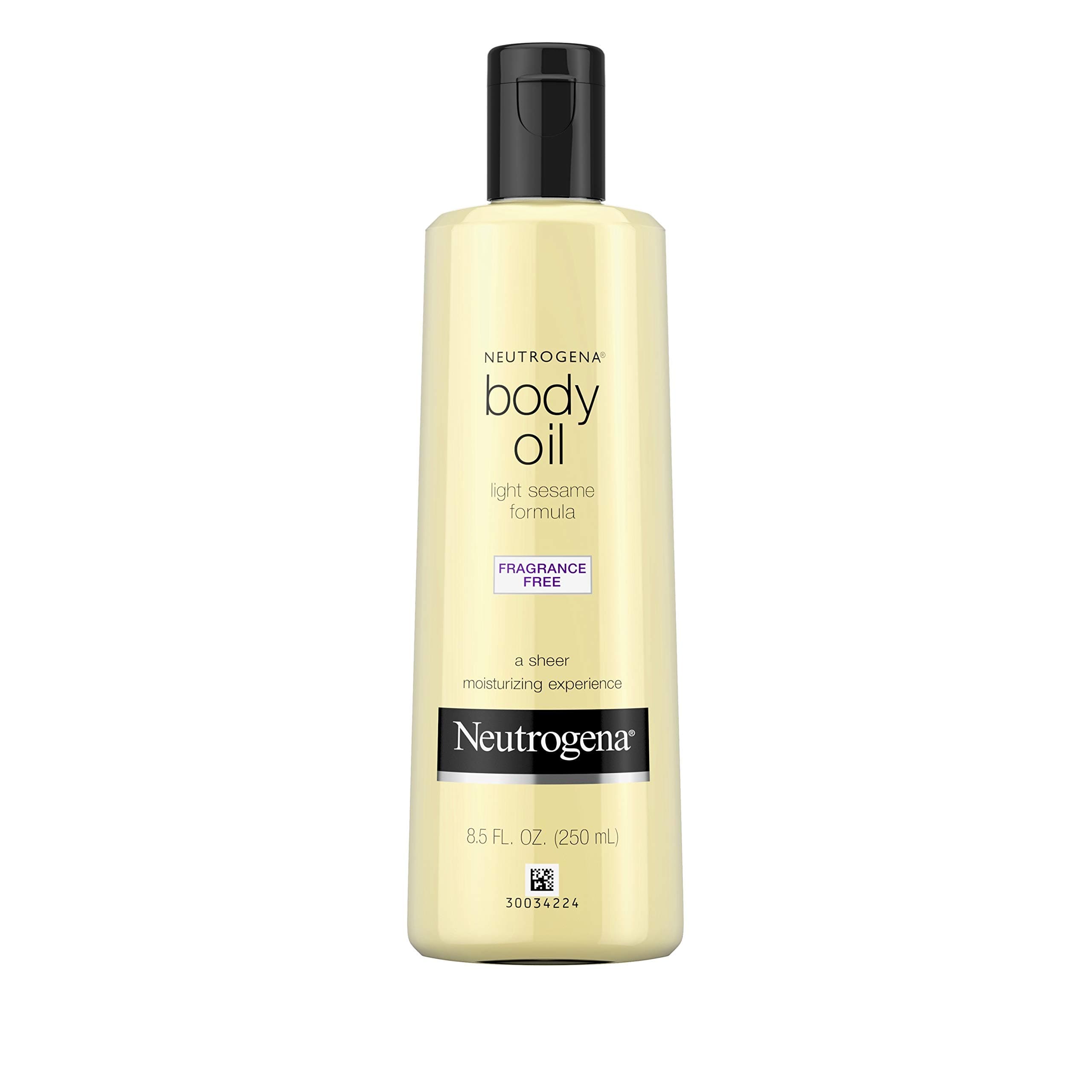 Fragrance-Free Lightweight Body Oil for Dry Skin, Sheer Moisturizer in Light Sesame Formula, 8.5 fl. oz