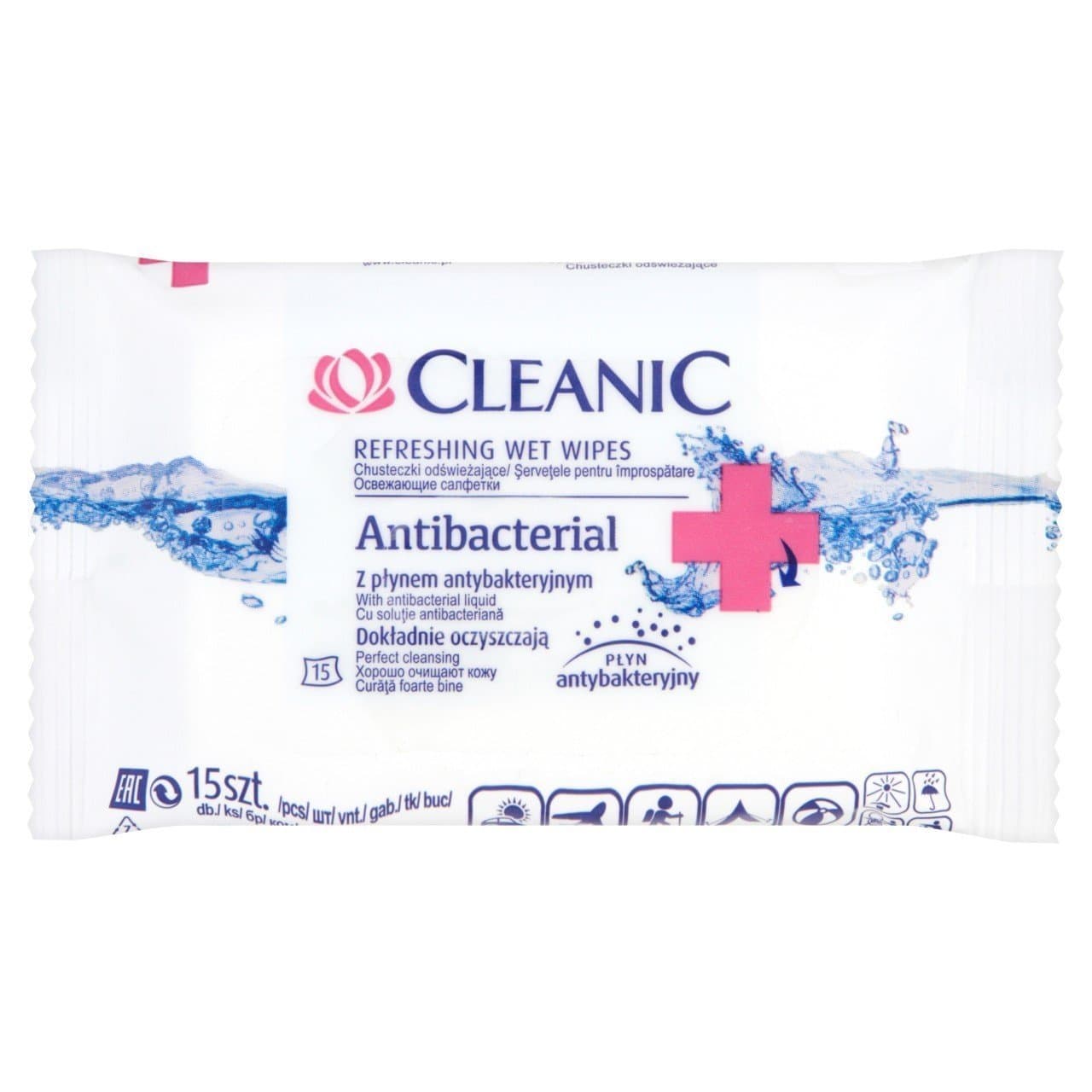Cleanic Refreshing Wet Wipes 3 x 15 pcs