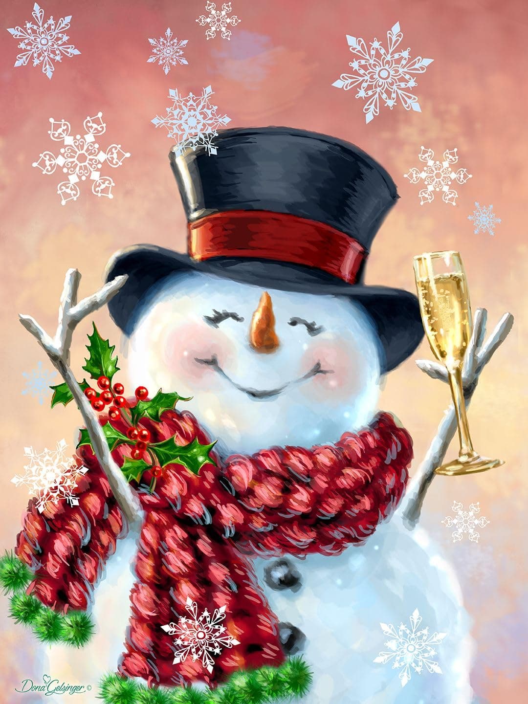 SpringbokJolly Snowman 500 Piece Jigsaw Puzzle by Donna Gelsinger is a Happy Holiday Image for Every Age