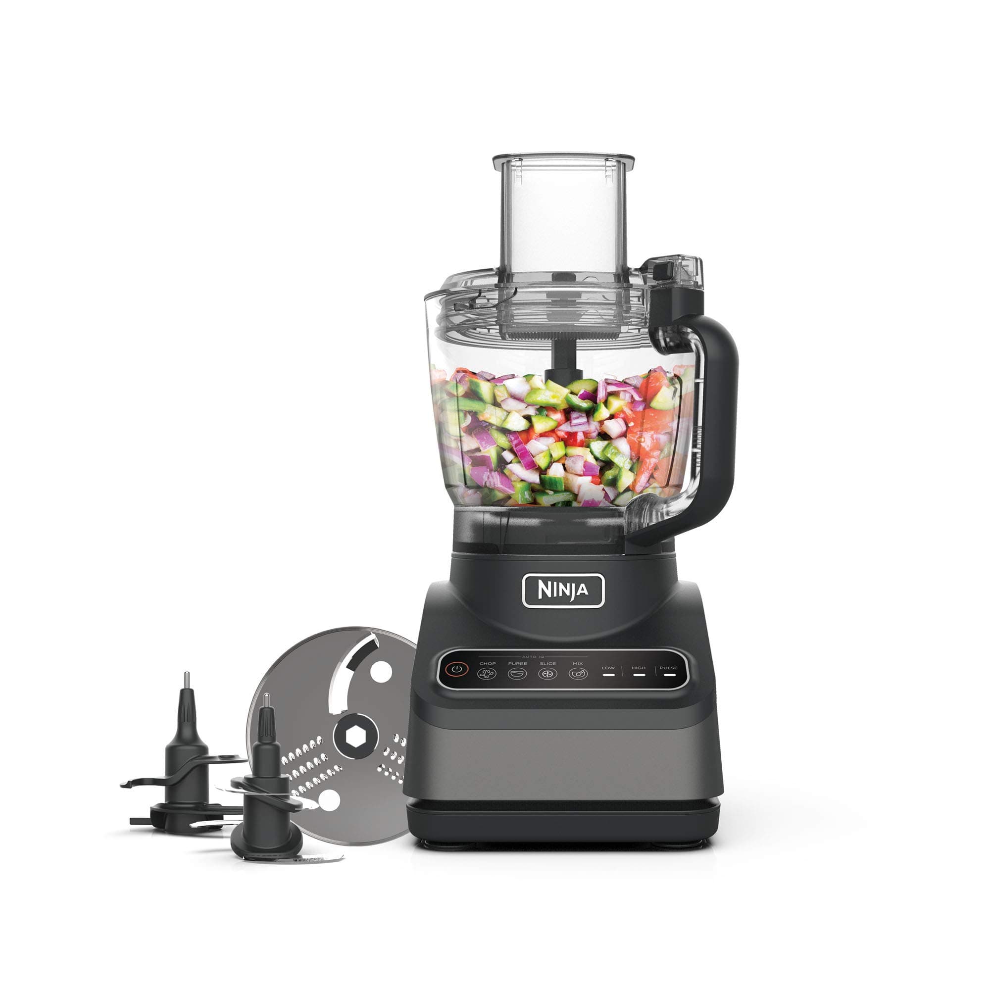 Ninja [BN650UK] Food Processor with Auto-iQ, 850W, 2.1L Bowl, Silver