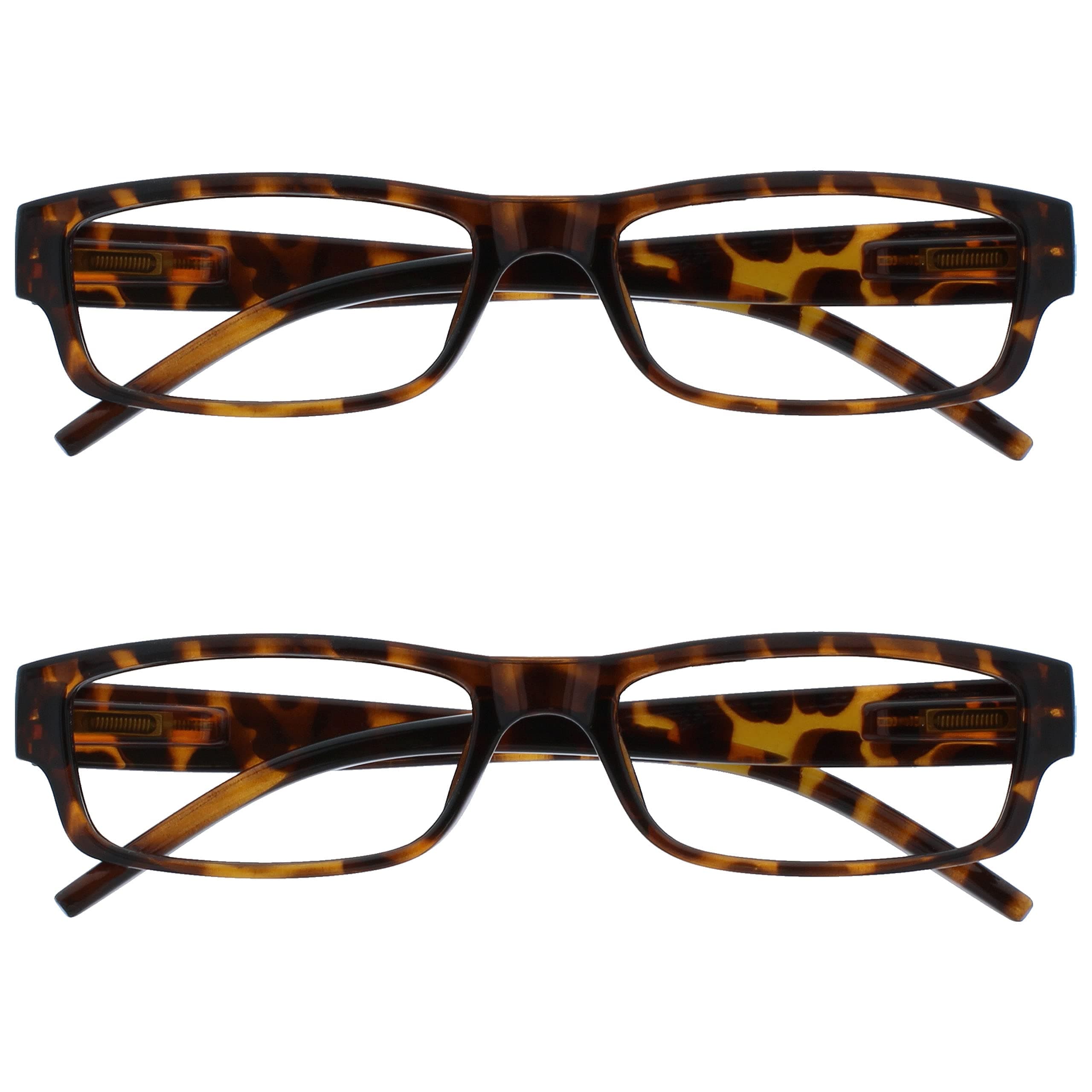 The Reading Glasses Company Brown Tortoiseshell Lightweight Comfortable Readers Value 2 Pack Mens Womens RR32-2 +1.00