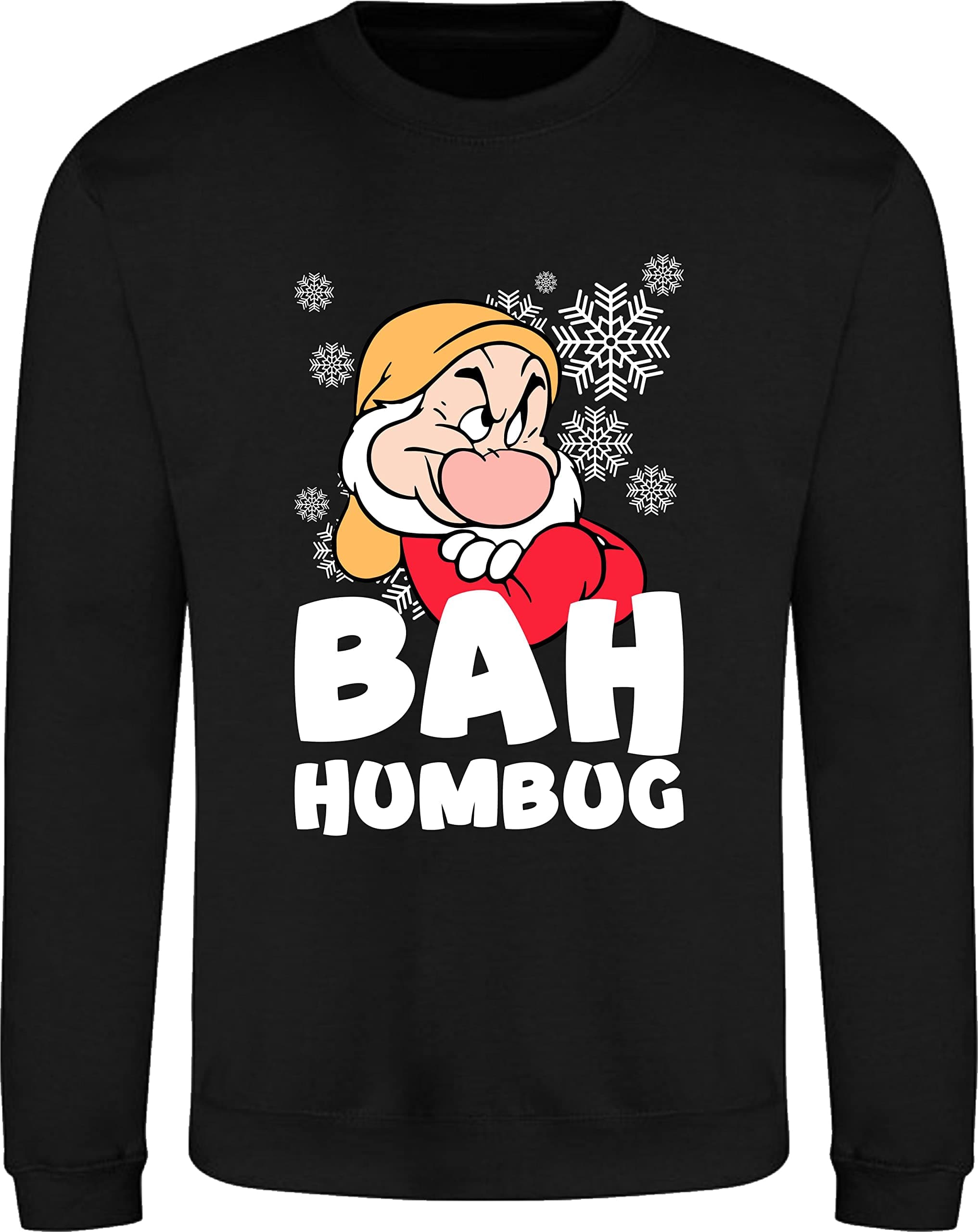 Bah Humbug Grumpy Old Man Christmas Jumper Funny Sarcastic Xmas Santa Winter Festive Unisex Gift Jumper Top