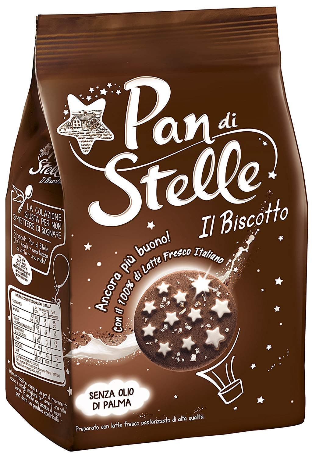 Pan di Stelle Mulino Bianco Biscuit with Cocoa , Hazelnuts 24.5oz (700g) From Italy