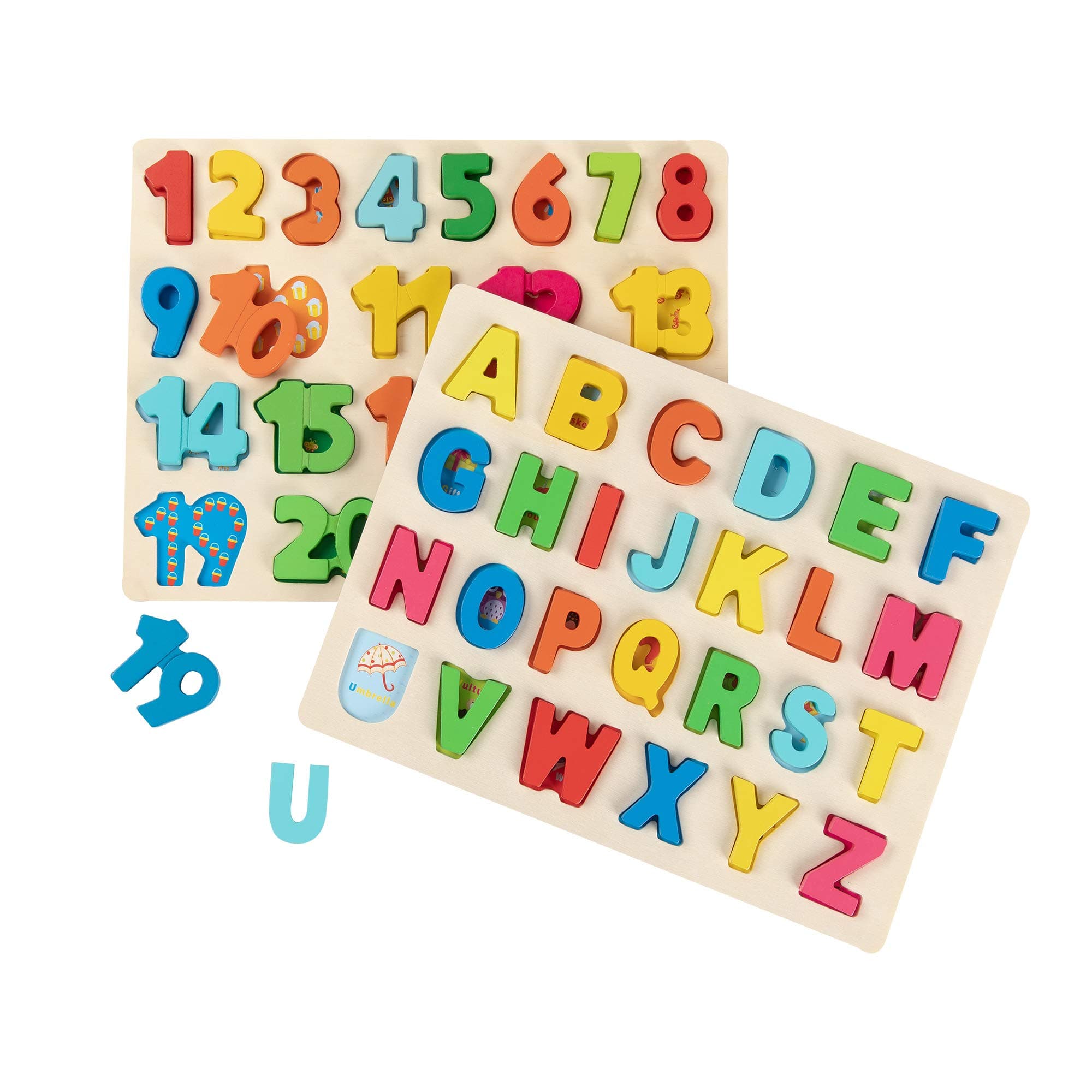 Joqutoys Alphabet Puzzles for Toddlers Wooden ABC/123 Puzzle Board Uppercase Alphabet Jigsaw Puzzle for Kids 2-5 Years Old, Educational Preschool Learning Letter Puzzles for Kid