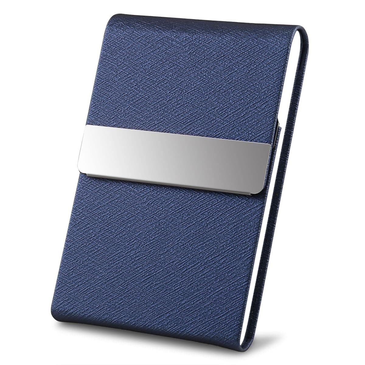 Professional Business Card Holder, Pocket Business Card Case for Women & Men, PU Leather Multi Card Case, Credit Card Wallet, Name Card Holder with Magnetic Closure, Blue-gs