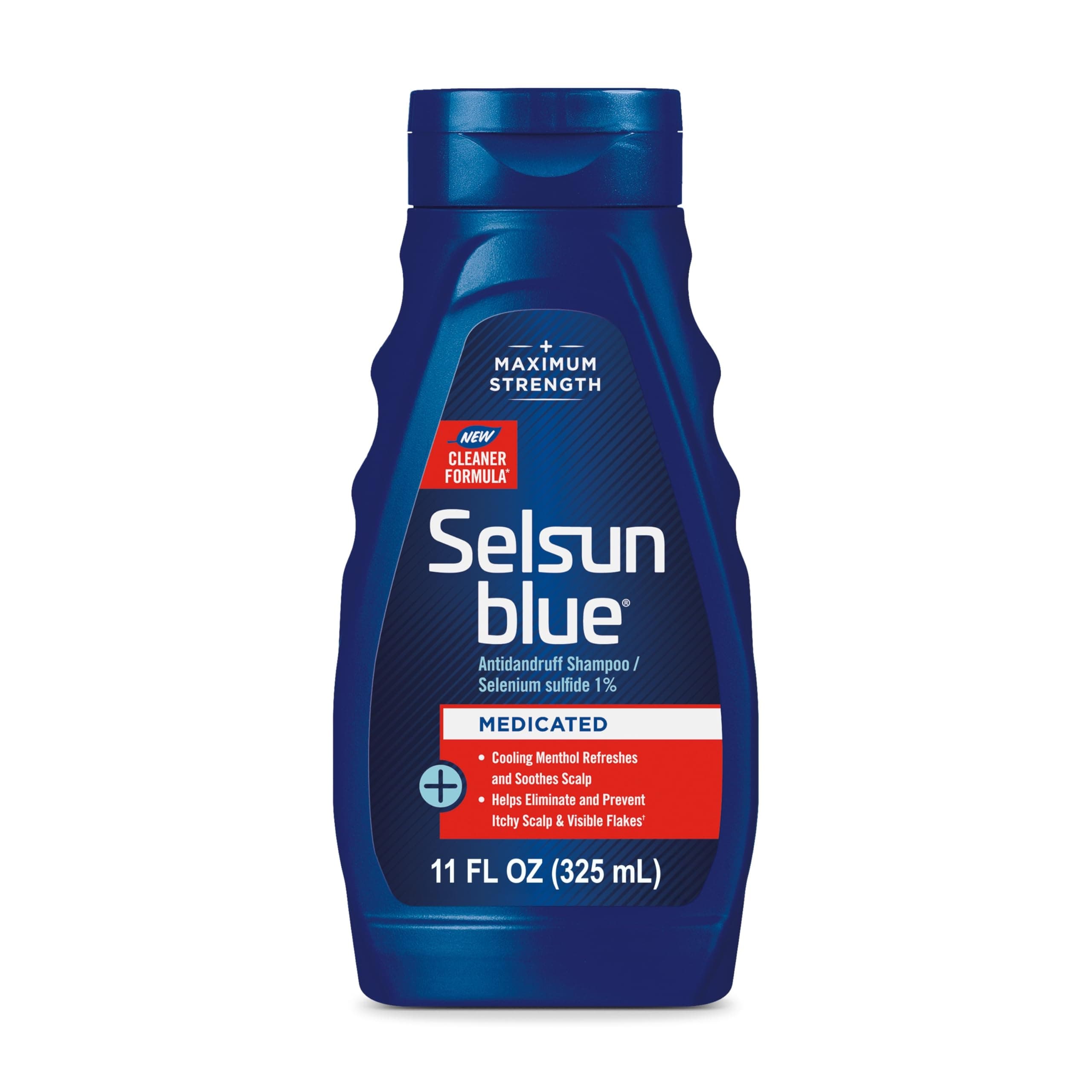 Selsun BlueMedicated Antidandruff Shampoo, Maximum Strength Scalp Treatment With Selenium Sulfide, 11 fl. oz.