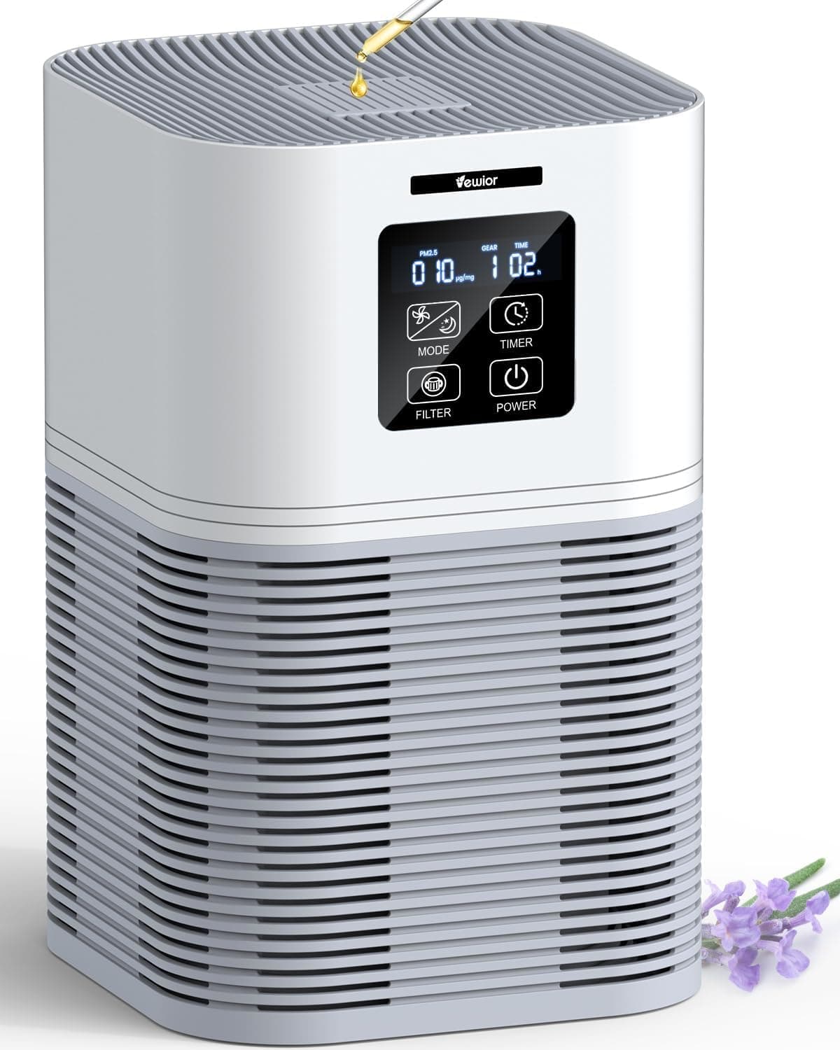 A1 World No.1 Air Purifier for Home up to 600 Sq.ft, H13 True HEPA Filter, 99.99% Allergen & Dust Removal, PM2.5 Air Quality Monitor, 6 Timer Settings, 8500 Hrs Filter Life, Smoke & Pollution