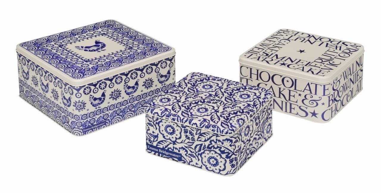 Emma Bridgewater Blue Hen Set of 3 Square Cake Tins