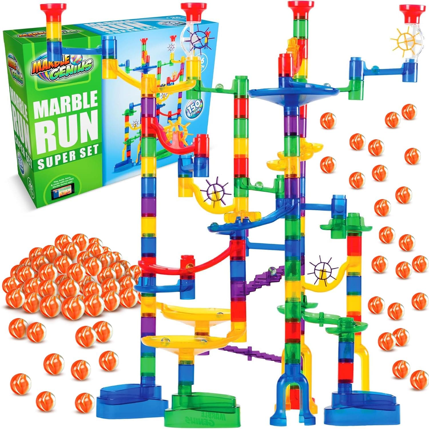 Marble Genius Marble Run Super Set (Set of 100)