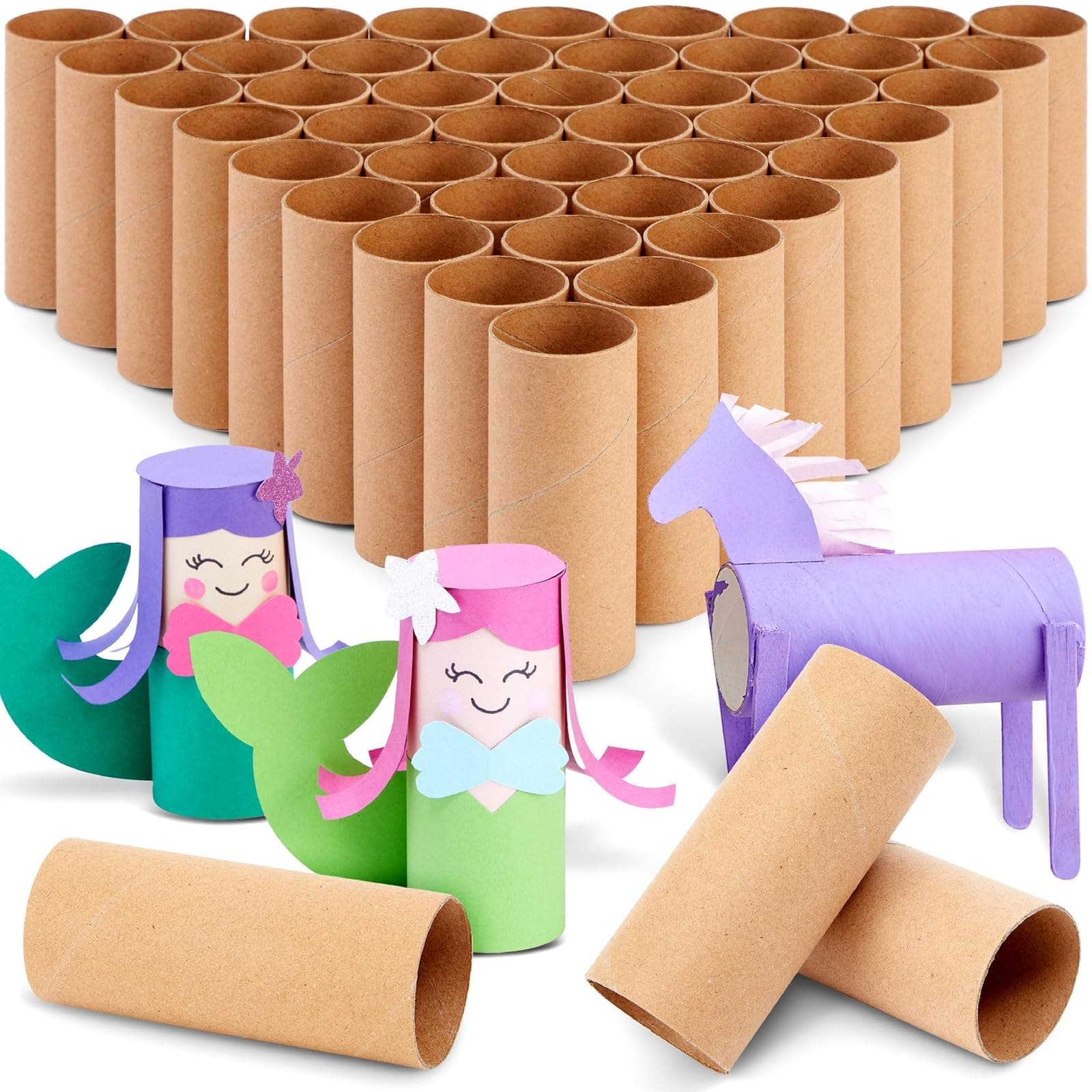 Bright Creations Toilet Paper Rolls for Crafts - 1.6 x 4 In, Brown, Pack of 48 - Cardboard Tubes & Craft Tubes for DIY Projects, Classroom Activities & Scrapbooking