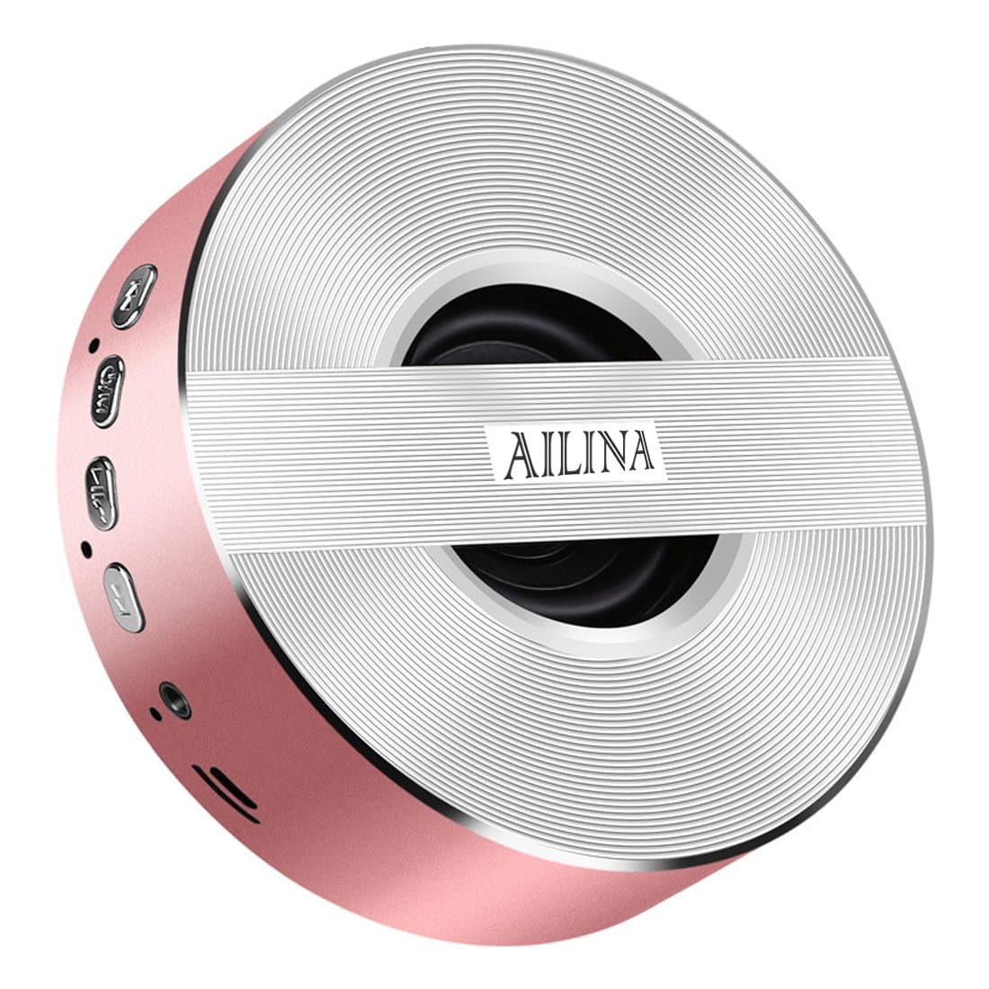 Wirless Bass Speaker,Ailina Mini Portable Rechargeable Bluetooth Speaker with Microphone for Tablet/Laptops(Rose Gold)