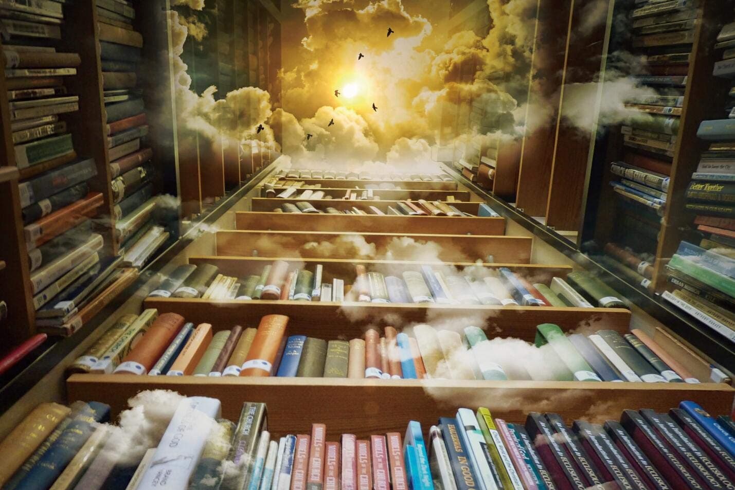 Ingooood- Jigsaw Puzzles 1000 Pieces for Adult- Fantasy Series- Library_IG-0457 Entertainment Wooden Puzzles Toys