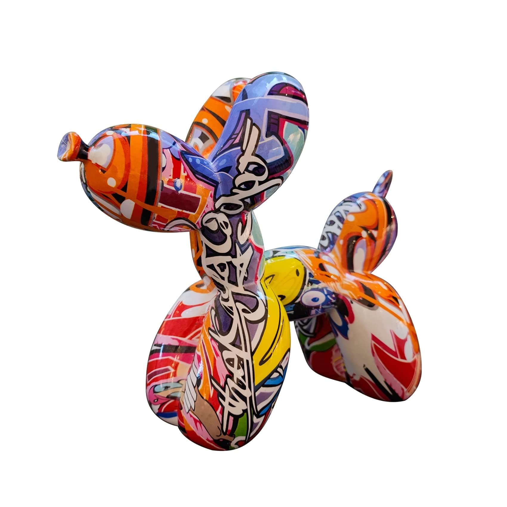 Balloon Dog, Mini Standing Colorful Balloon Dog Statue, Resin Creative Cute Animal Craft for Home Bedroom Living Room and Office Decoration