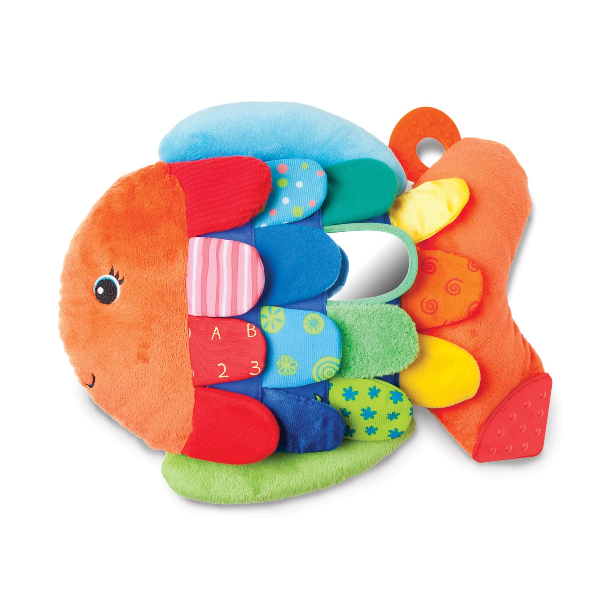Melissa & Doug Flip Fish Baby Toy, Developmental Toy, Squeaker Tail, Shatterproof Mirror, Washable Fabrics, 9.75â€ H x 13â€ W x 4â€ L