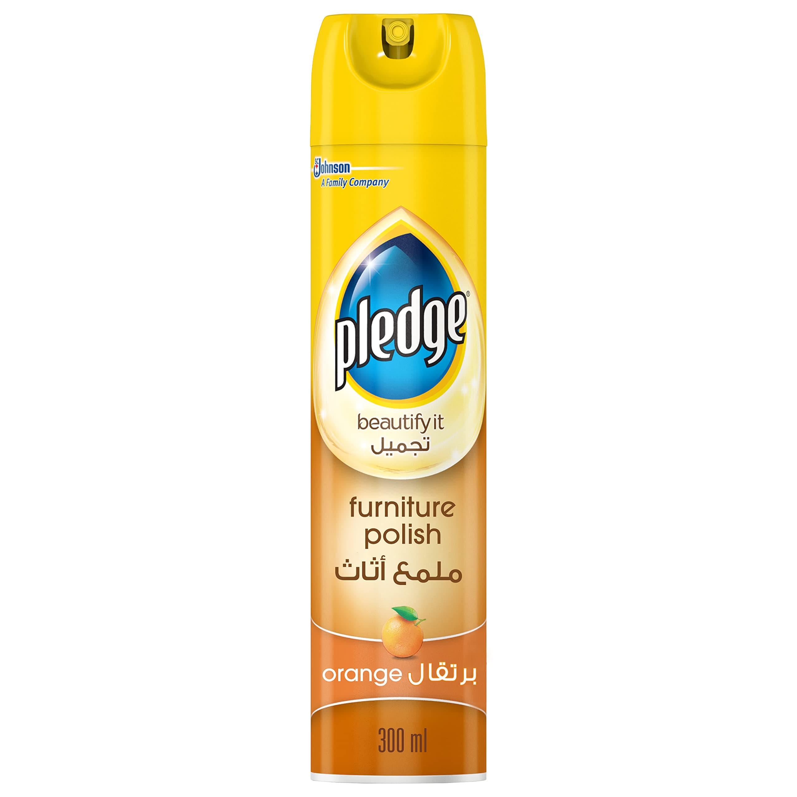 Pledge Beautify It Furniture Polish Spray, Orange Scent, 300ml