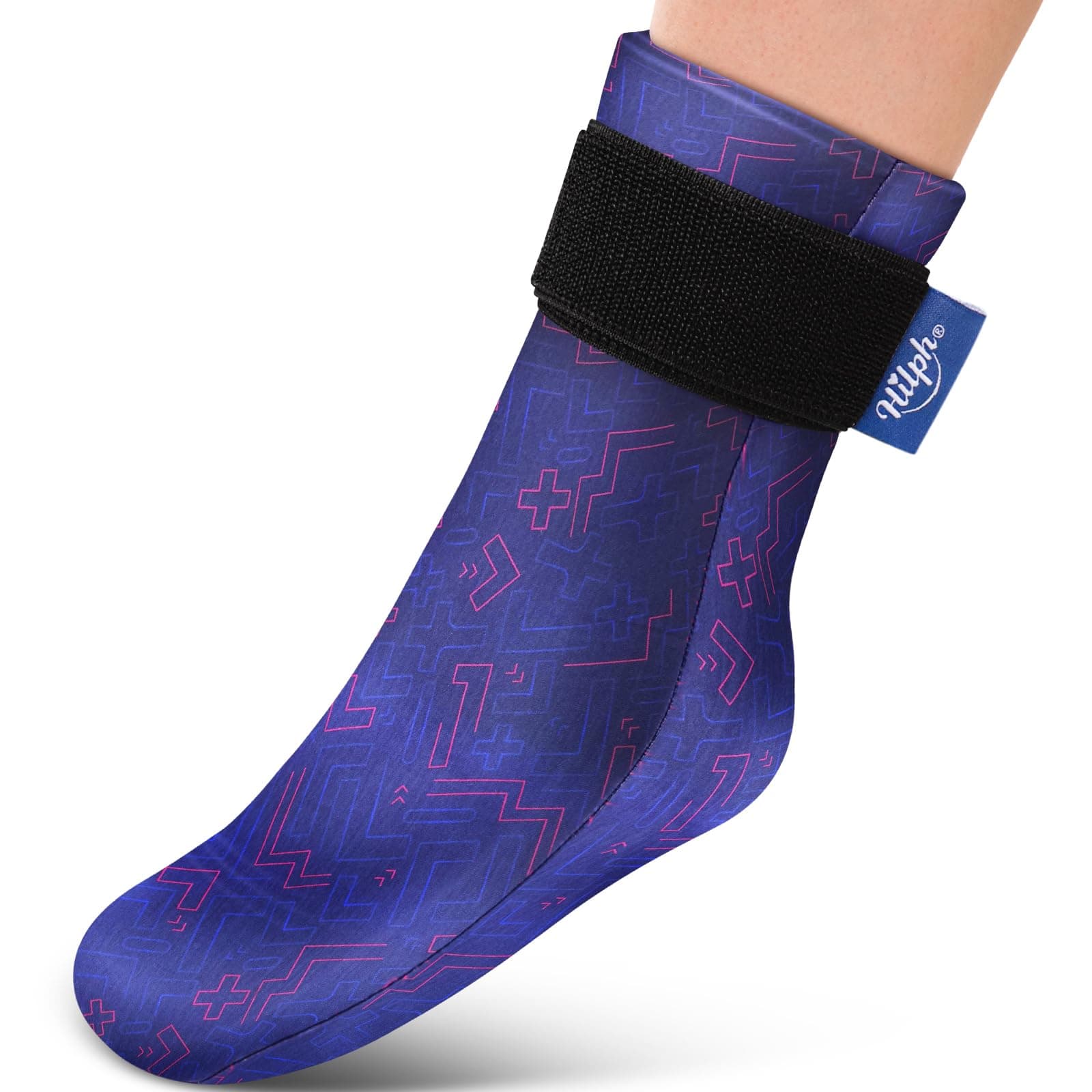 Hilph Full Foot Ice Pack Sock for Neuropathy & Plantar Fasciitis, Cold Therapy Sock Cooling Socks for Hot Feet, Edema, Toes Pain, Chemotherapy, Gout, Dancers, Post Partum Foot (Single, Blue)