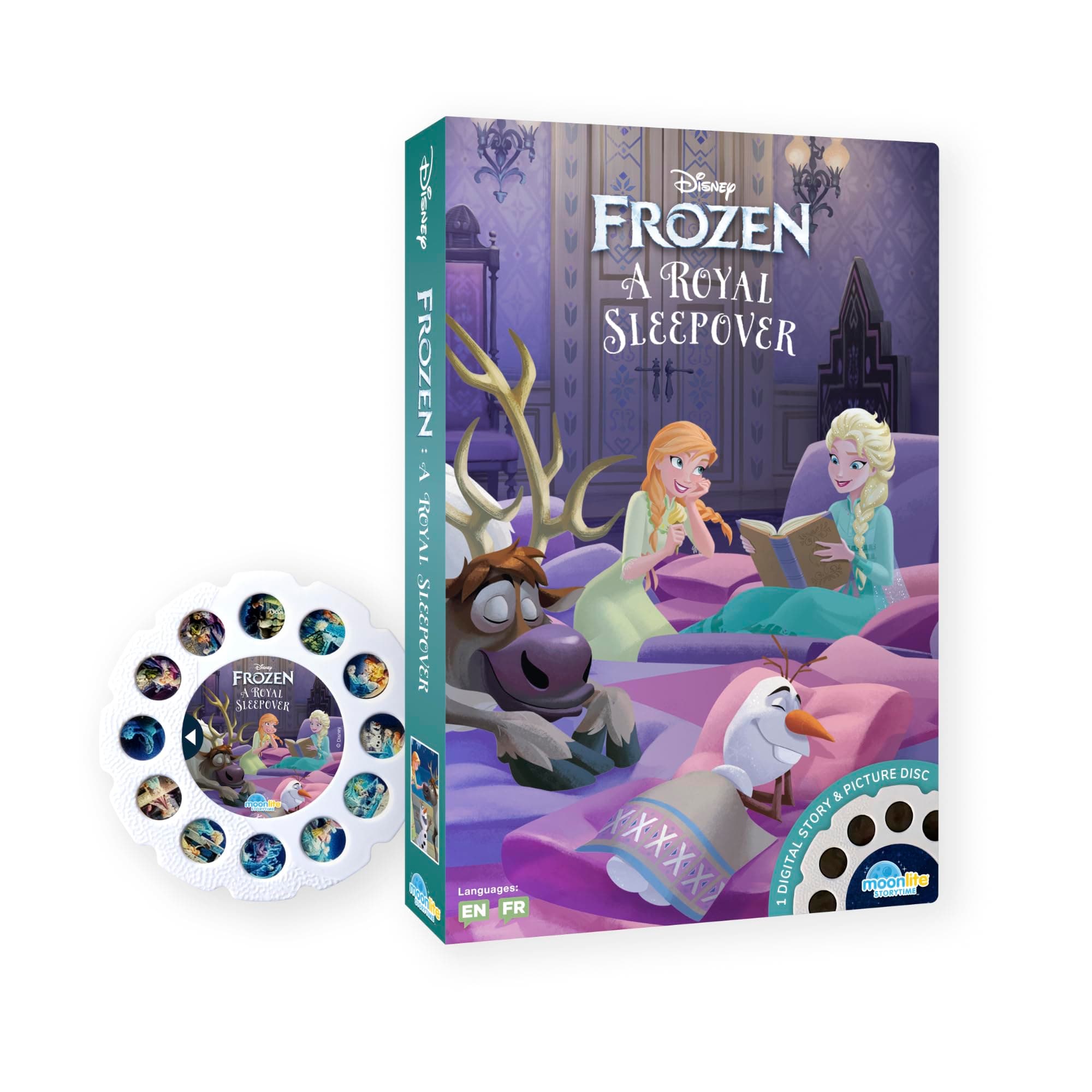 Moonlite Storybook Reels for Flashlight Projector, Kids Toddler | Frozen Royal Sleepover | Single Reel Pack Story for 12 Months and Up