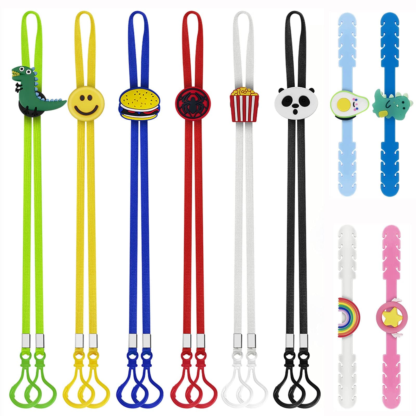 6Pcs Adjustable Mask Lanyard for Kids Women Men Anti-Lost Face Mask Lanyard with Clips Necklace Holder Strap Comfortable Around The Neck Face mask Rest Ear Saver,Kids Mask Holder,Original Cute